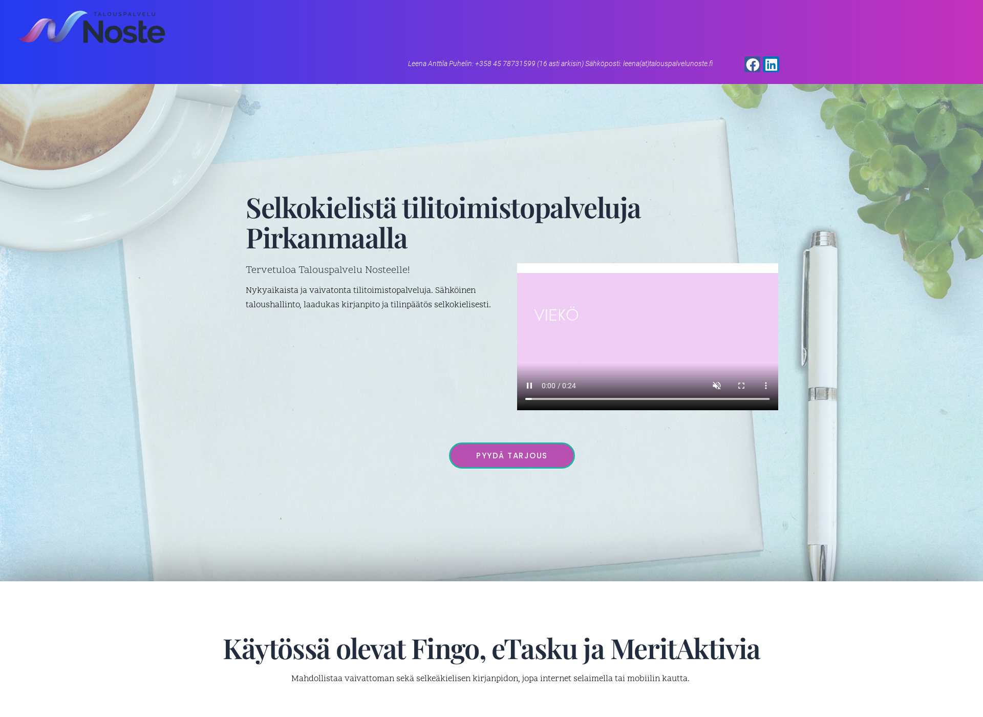Skärmdump för talouspalvelunoste.fi