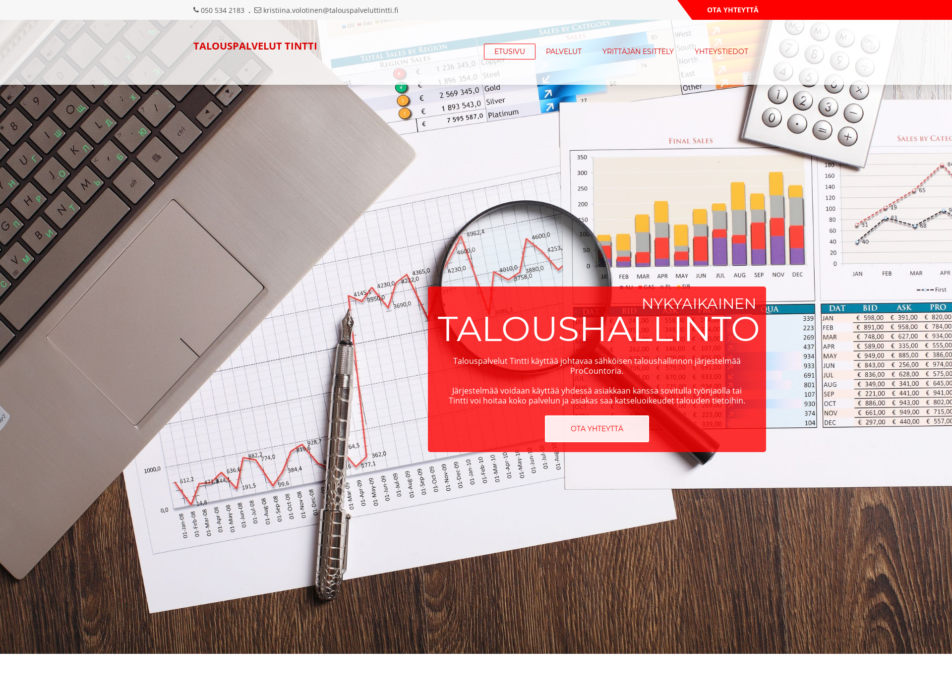 Skärmdump för talouspalveluttintti.fi
