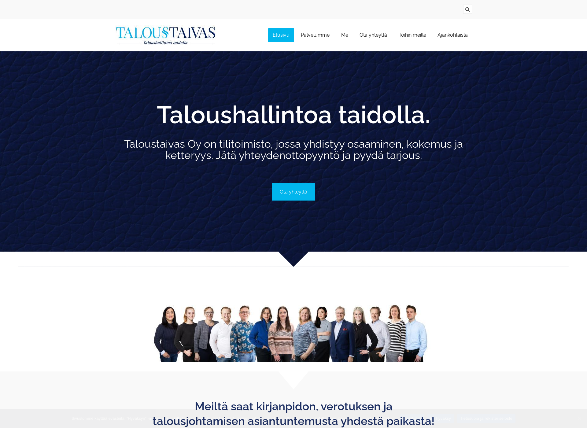 Skärmdump för taloustaivas.fi