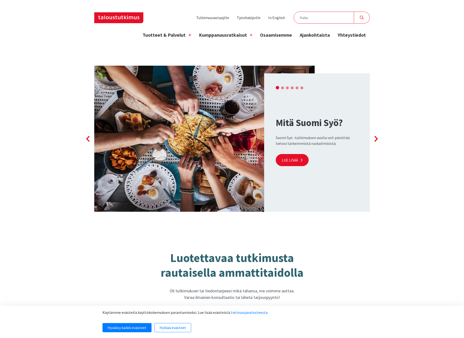 Screenshot for taloustutkimus.fi