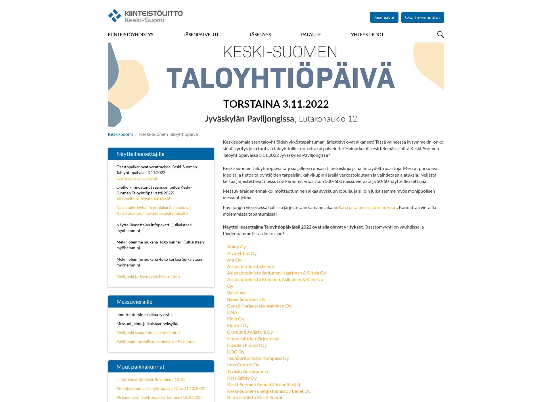 Screenshot for taloyhtiopaivat.fi