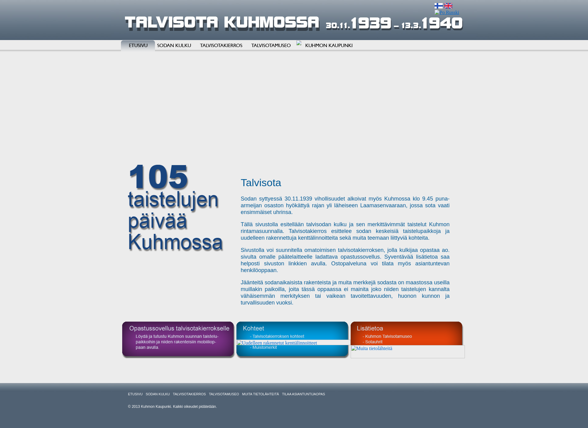 Screenshot for talvisotakuhmossa.fi