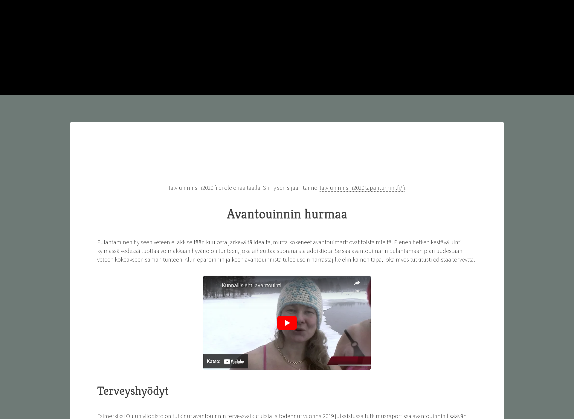Screenshot for talviuinninsm2020.fi