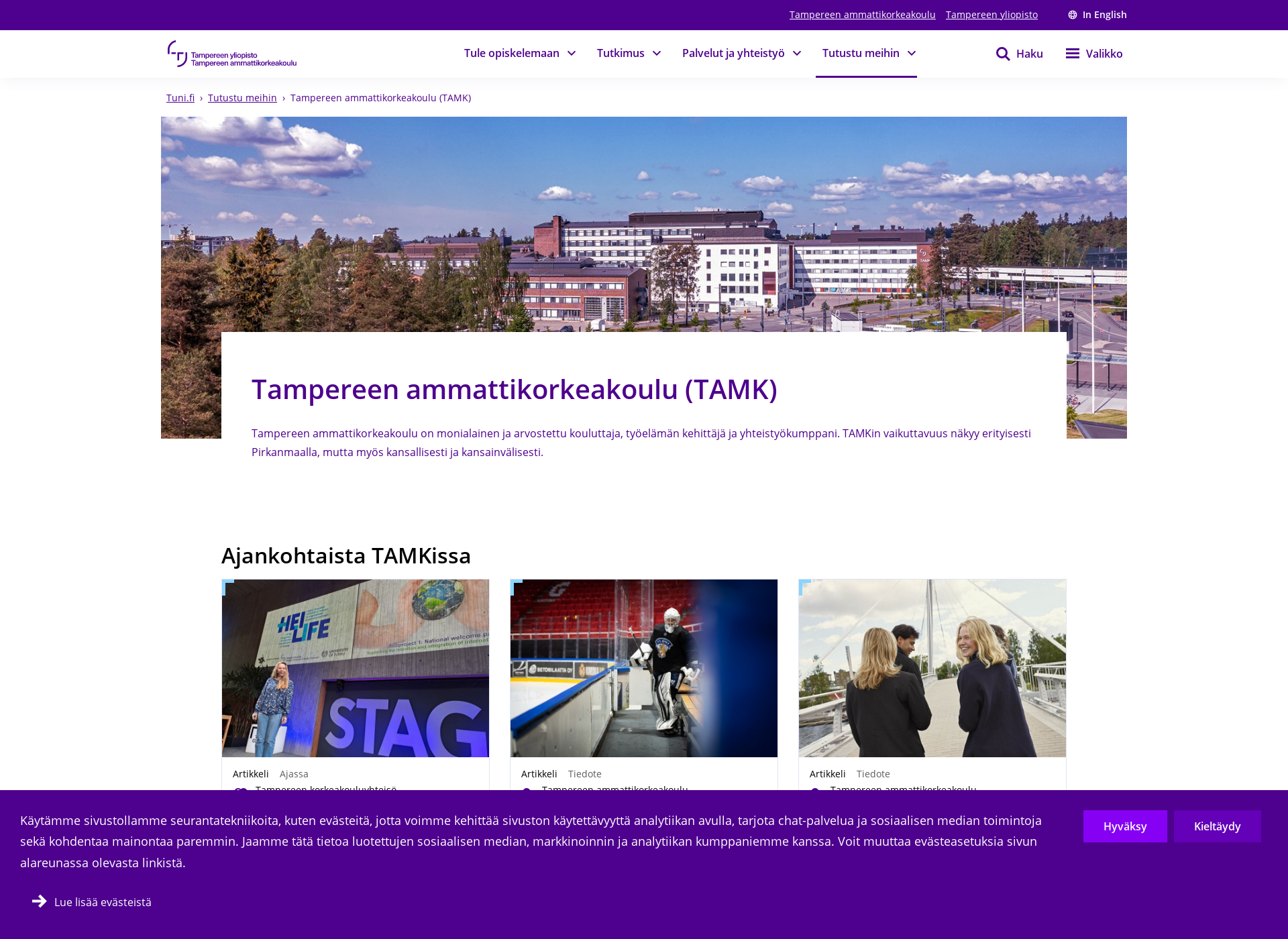 Screenshot for tamk.fi