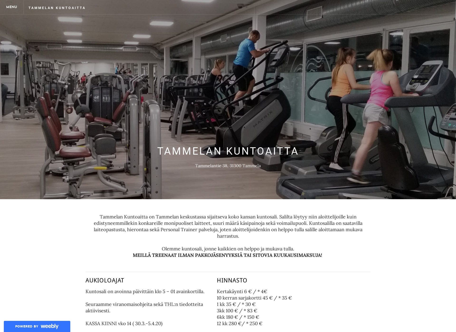 Screenshot for tammelankuntoaitta.fi