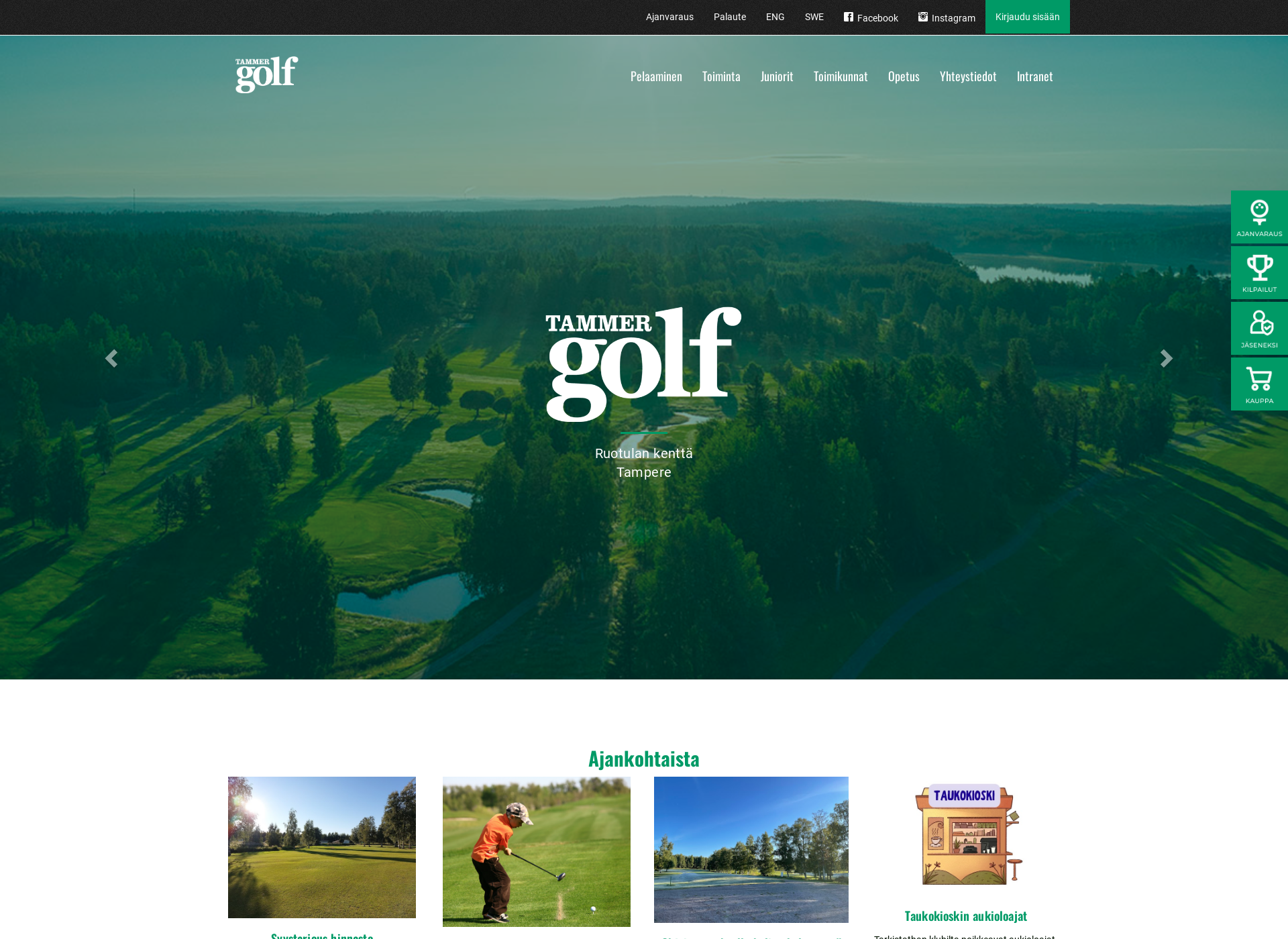 Skärmdump för tammer-golf.fi