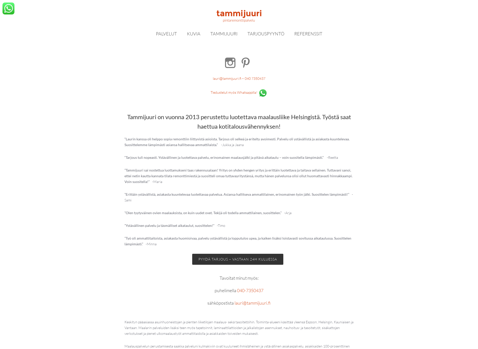 Screenshot for tammijuuri.fi