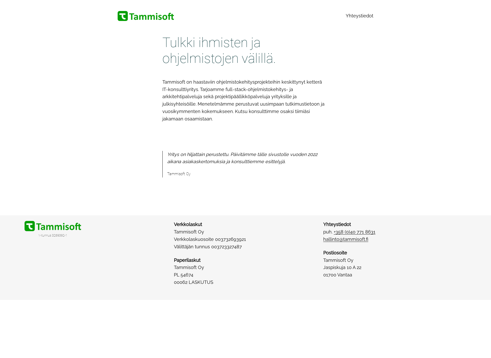 Screenshot for tammisoft.fi