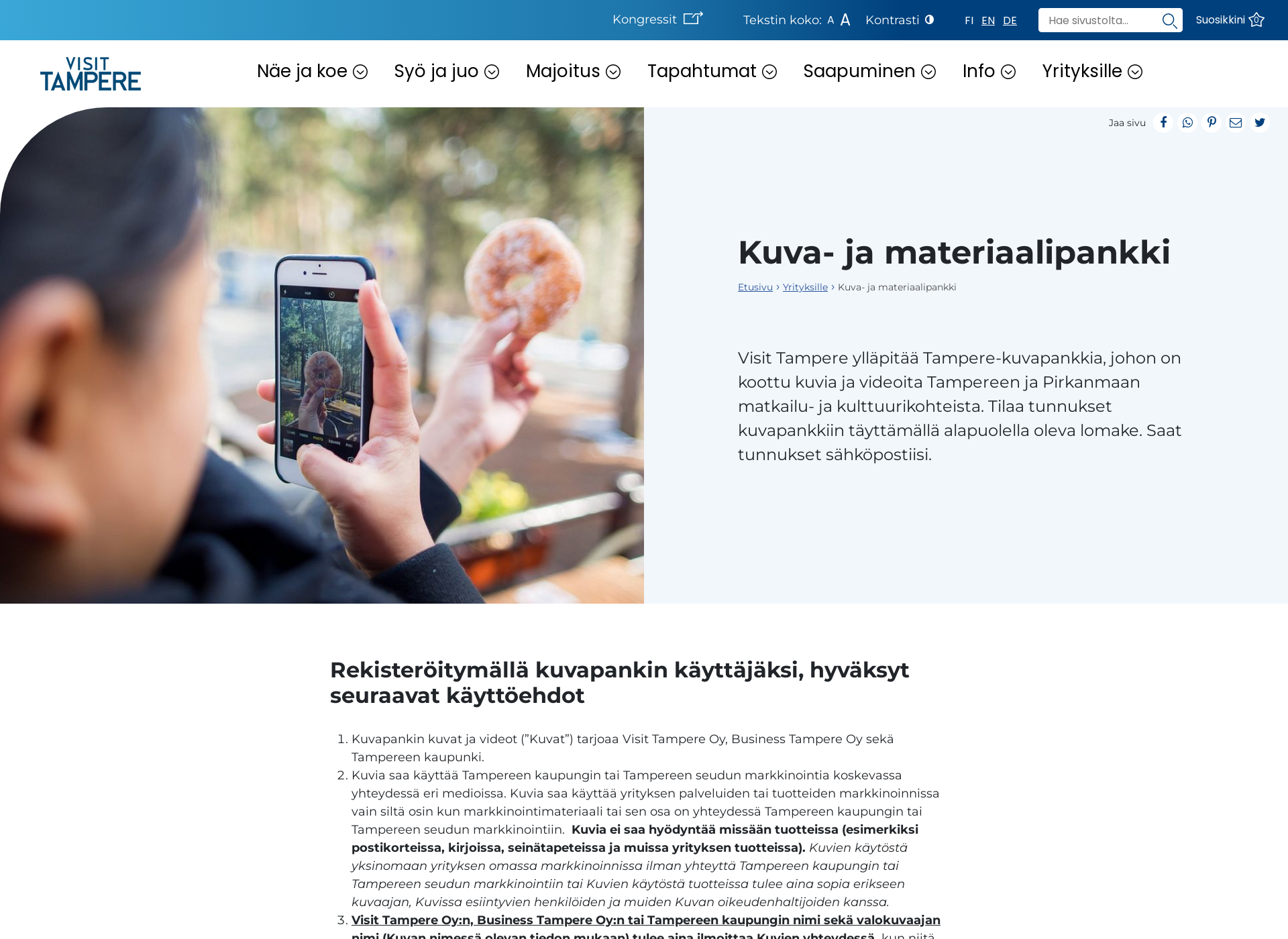 Screenshot for tampere-kuvapankki.fi