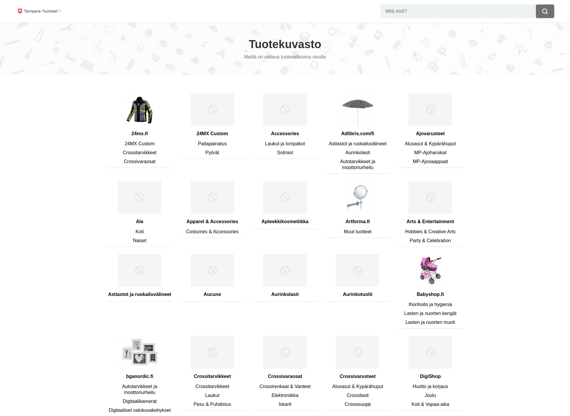 Screenshot for tampere-tuotteet.fi