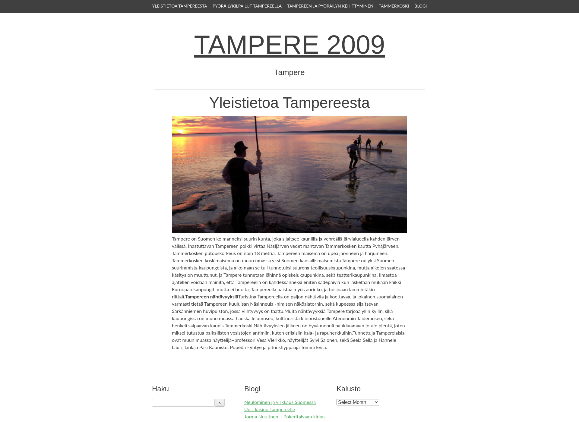 Skärmdump för tampere2009.fi