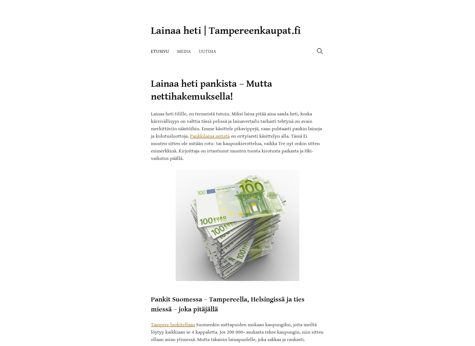 Screenshot for tampereenkaupat.fi