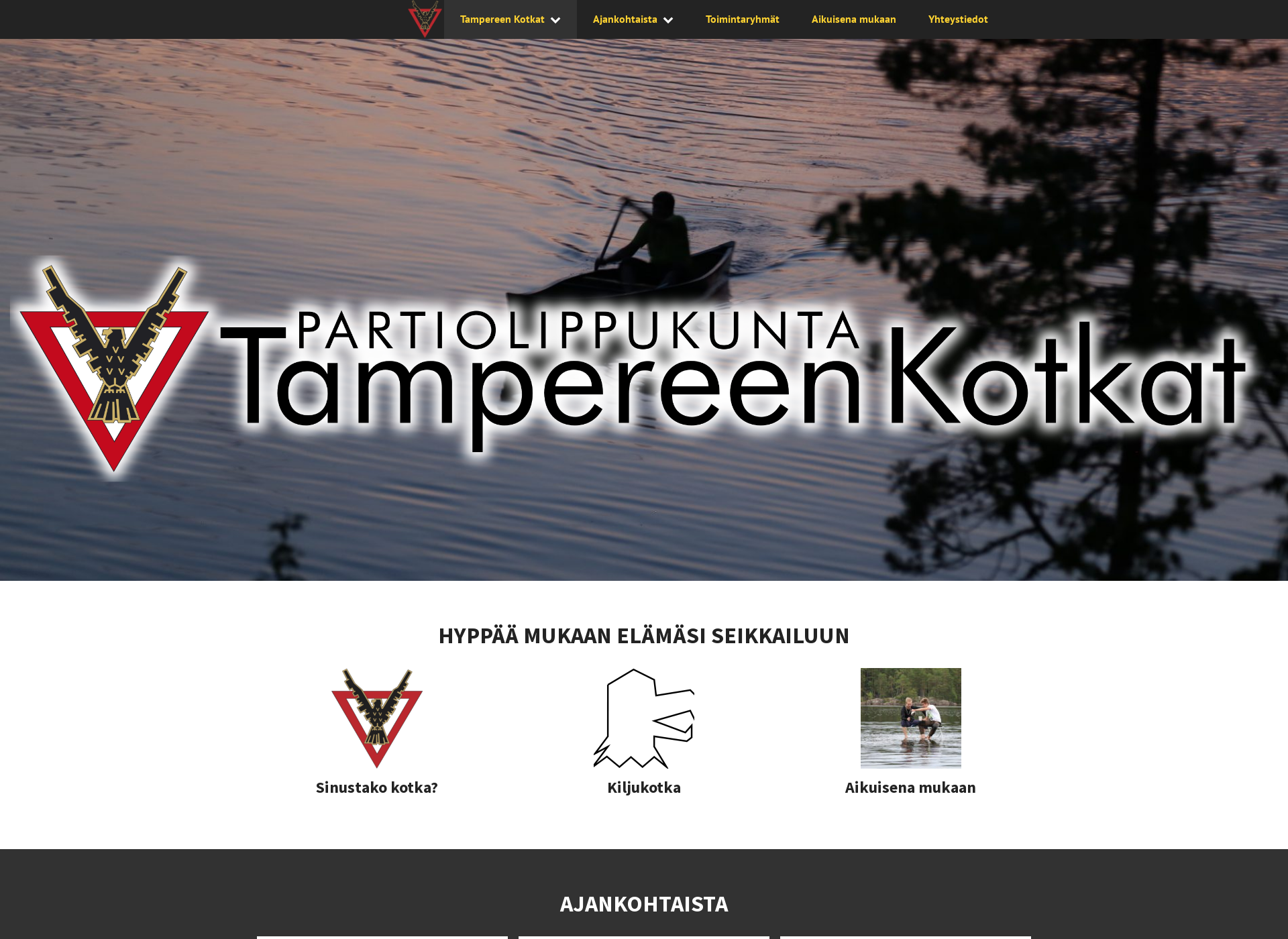 Skärmdump för tampereenkotkat.fi
