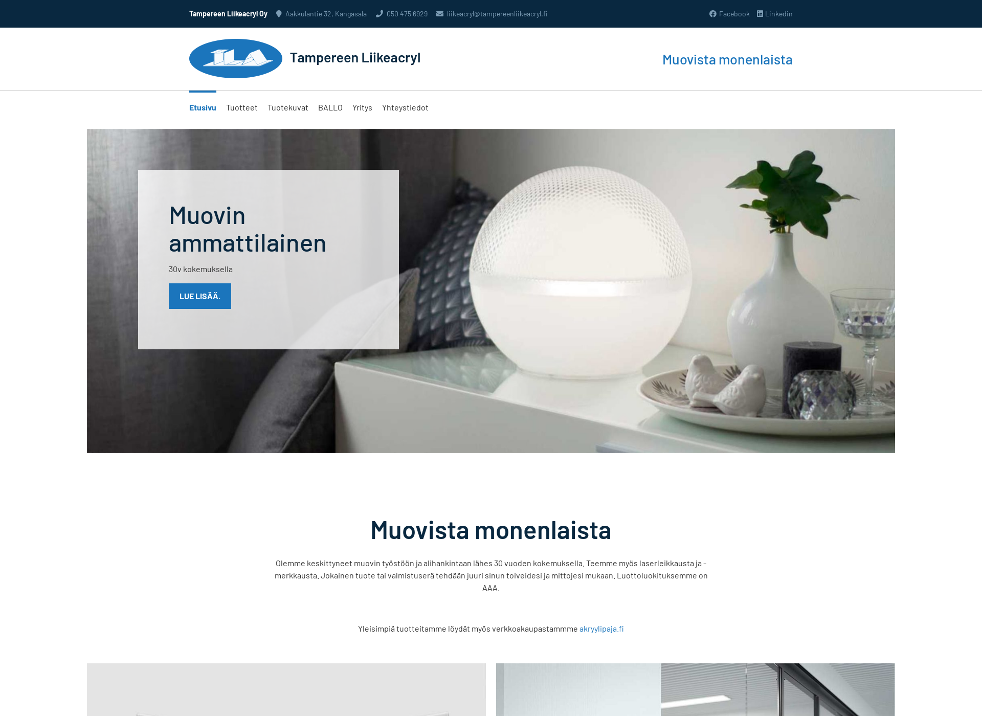 Screenshot for tampereenliikeacryl.fi