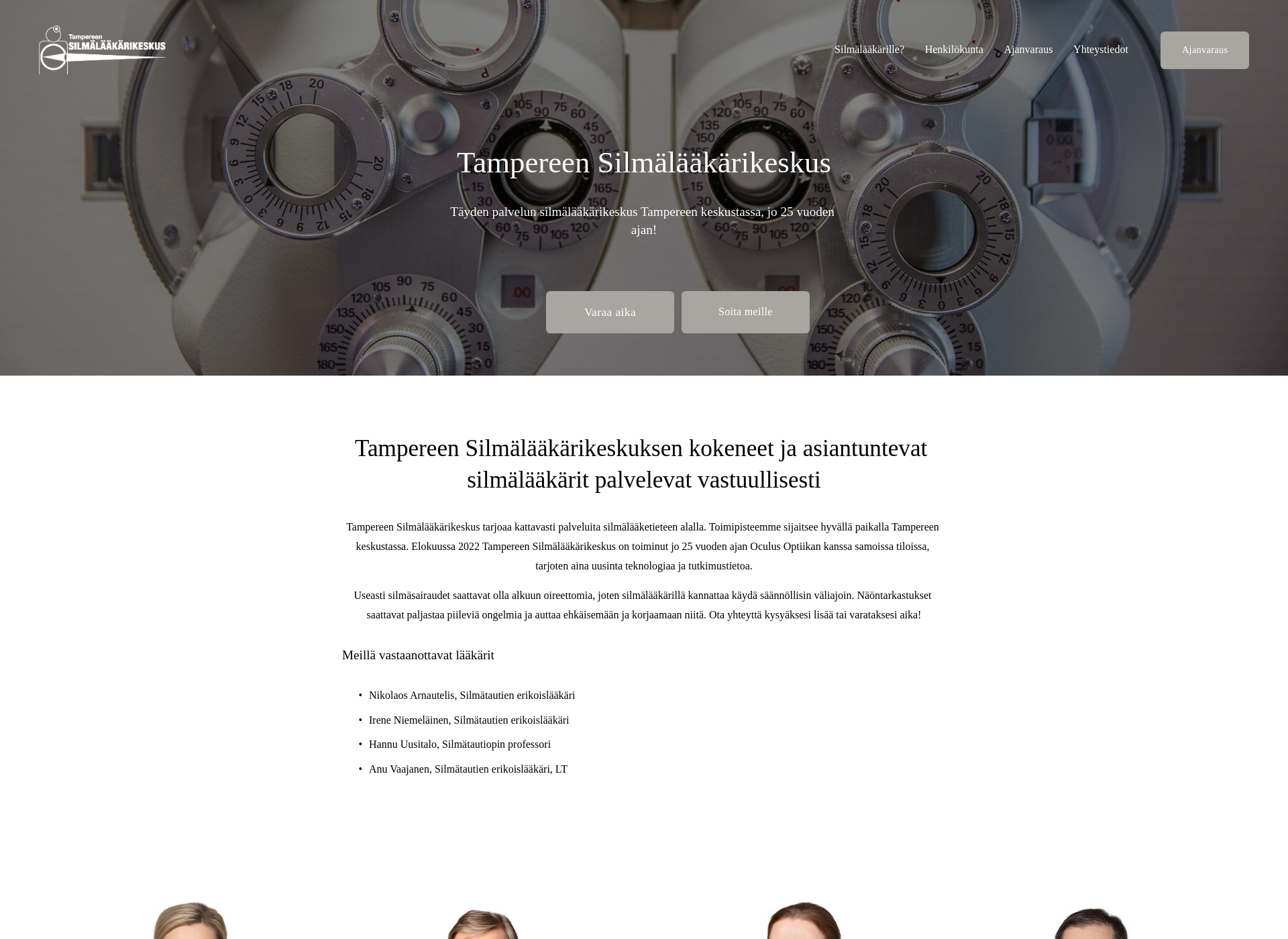 Screenshot for tampereensilmalaakarikeskus.fi