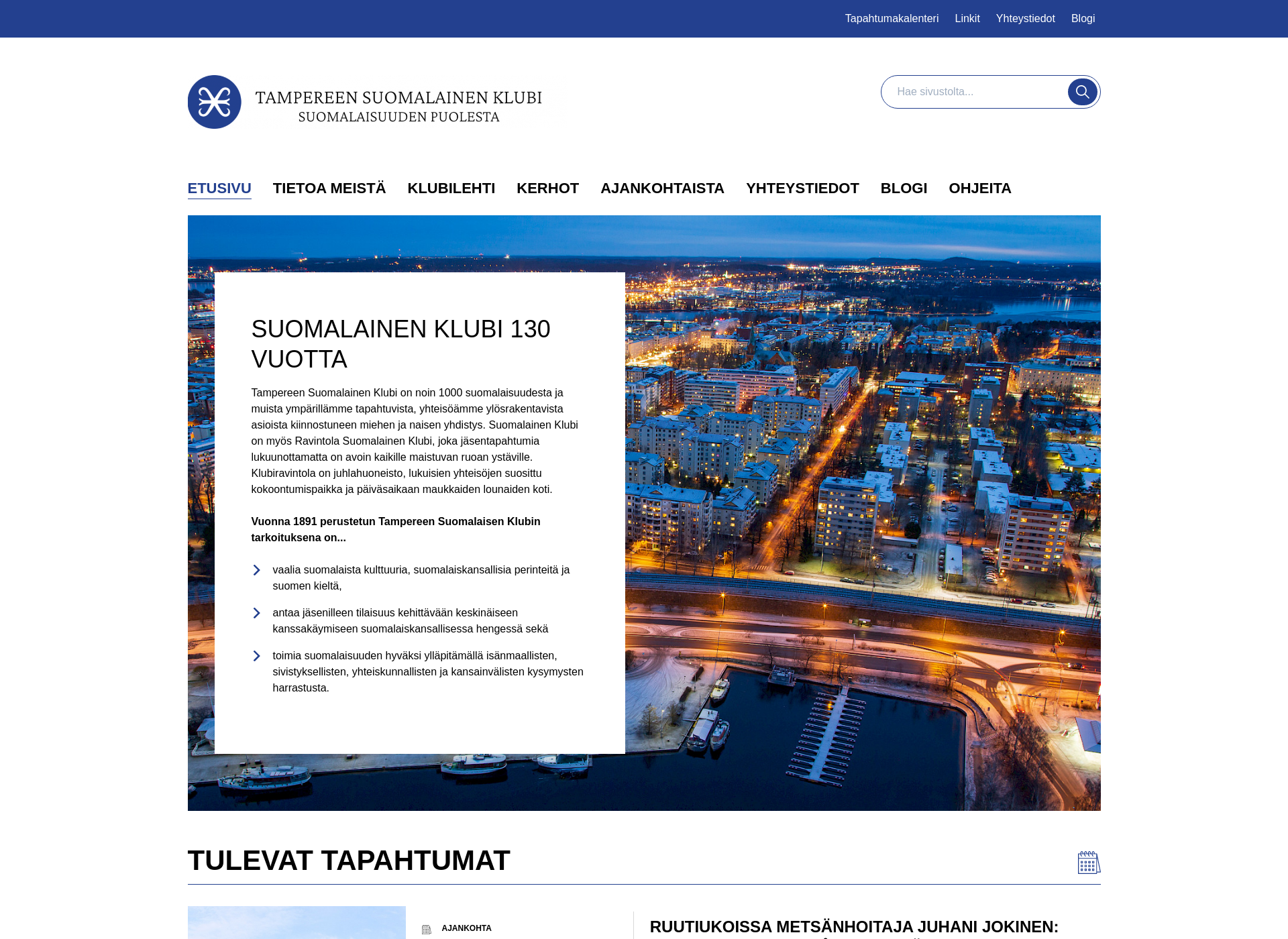 Screenshot for tampereensuomalainenklubi.fi