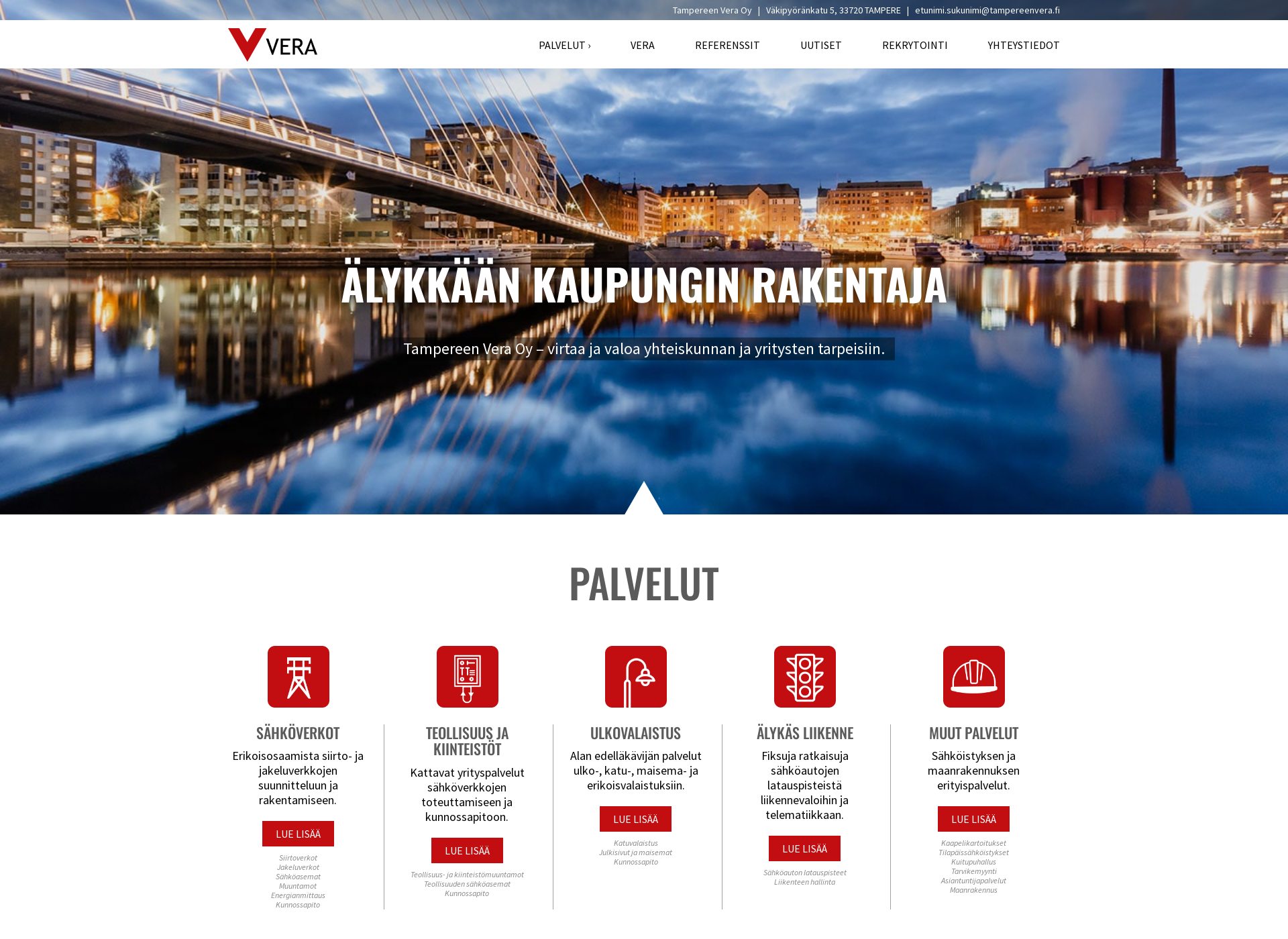 Screenshot for tampereenvera.fi