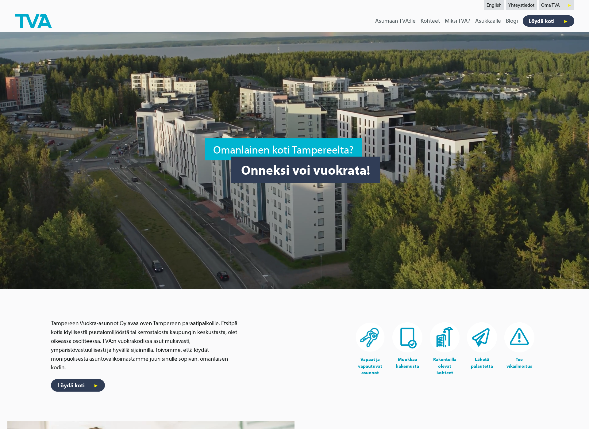 Screenshot for tampereenvuokra-asunnot.fi