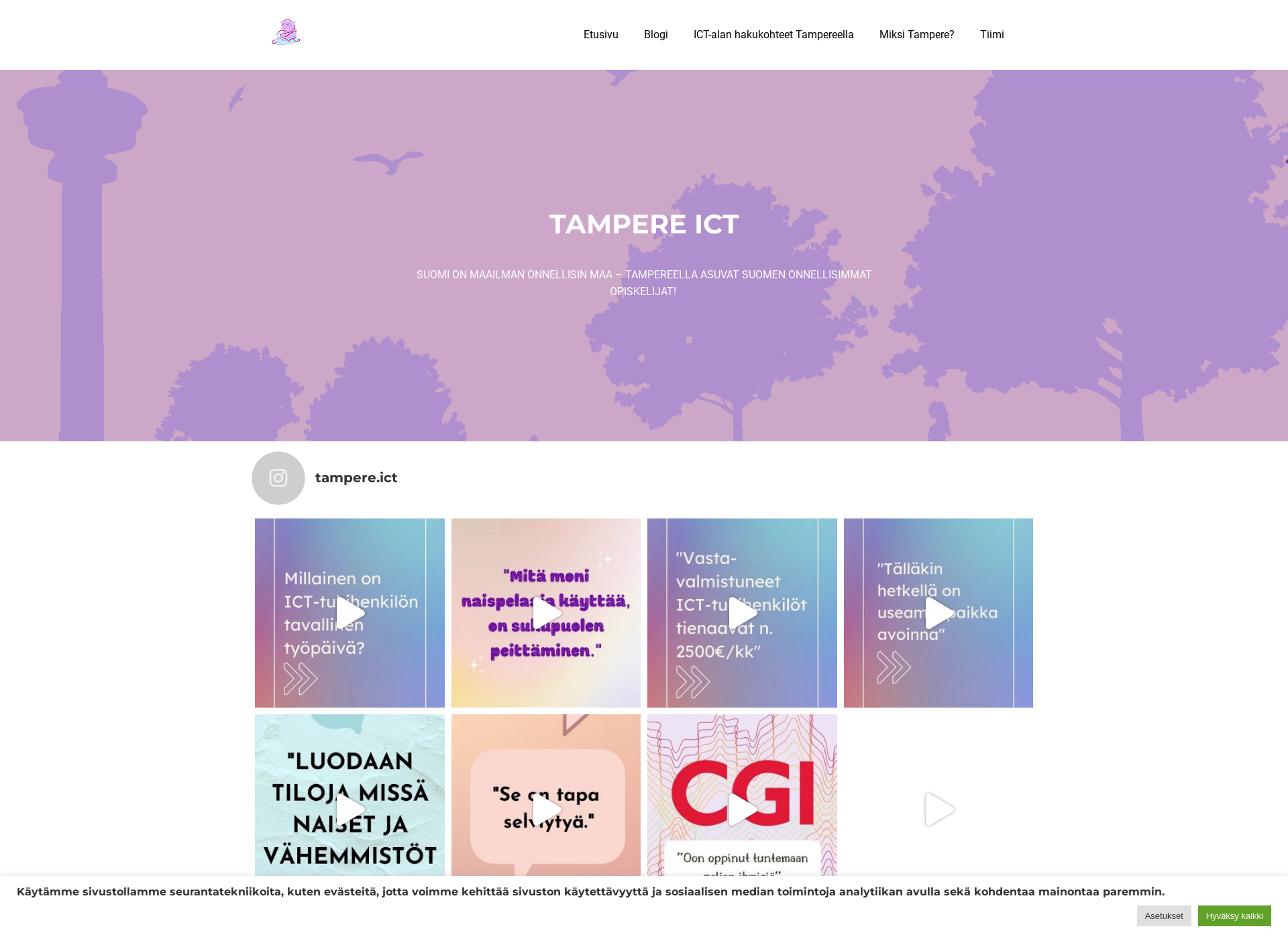 Screenshot for tampereict.fi
