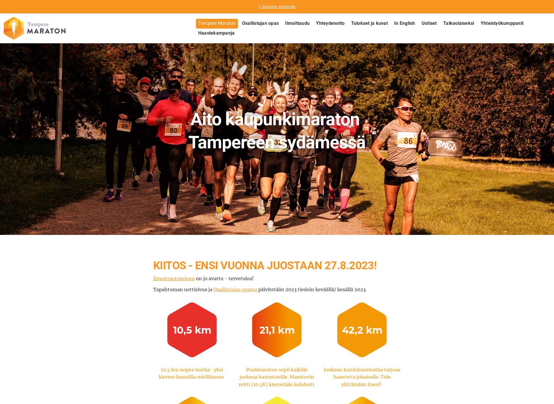 Screenshot for tamperemaraton.fi