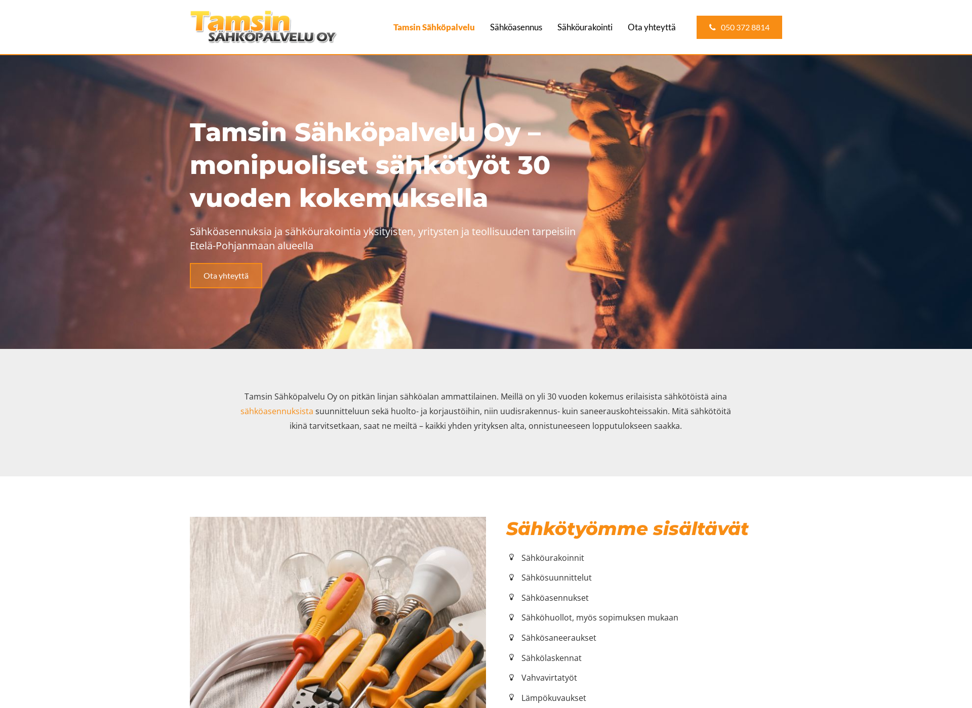 Screenshot for tamsinsahkopalvelu.fi