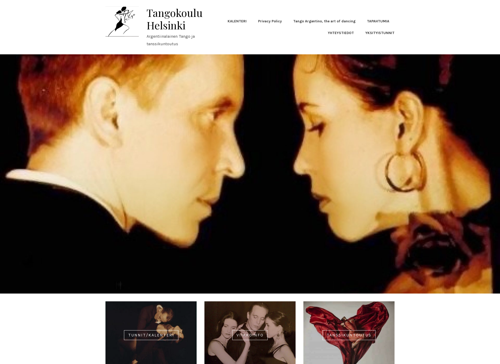 Skärmdump för tangokoulu.fi