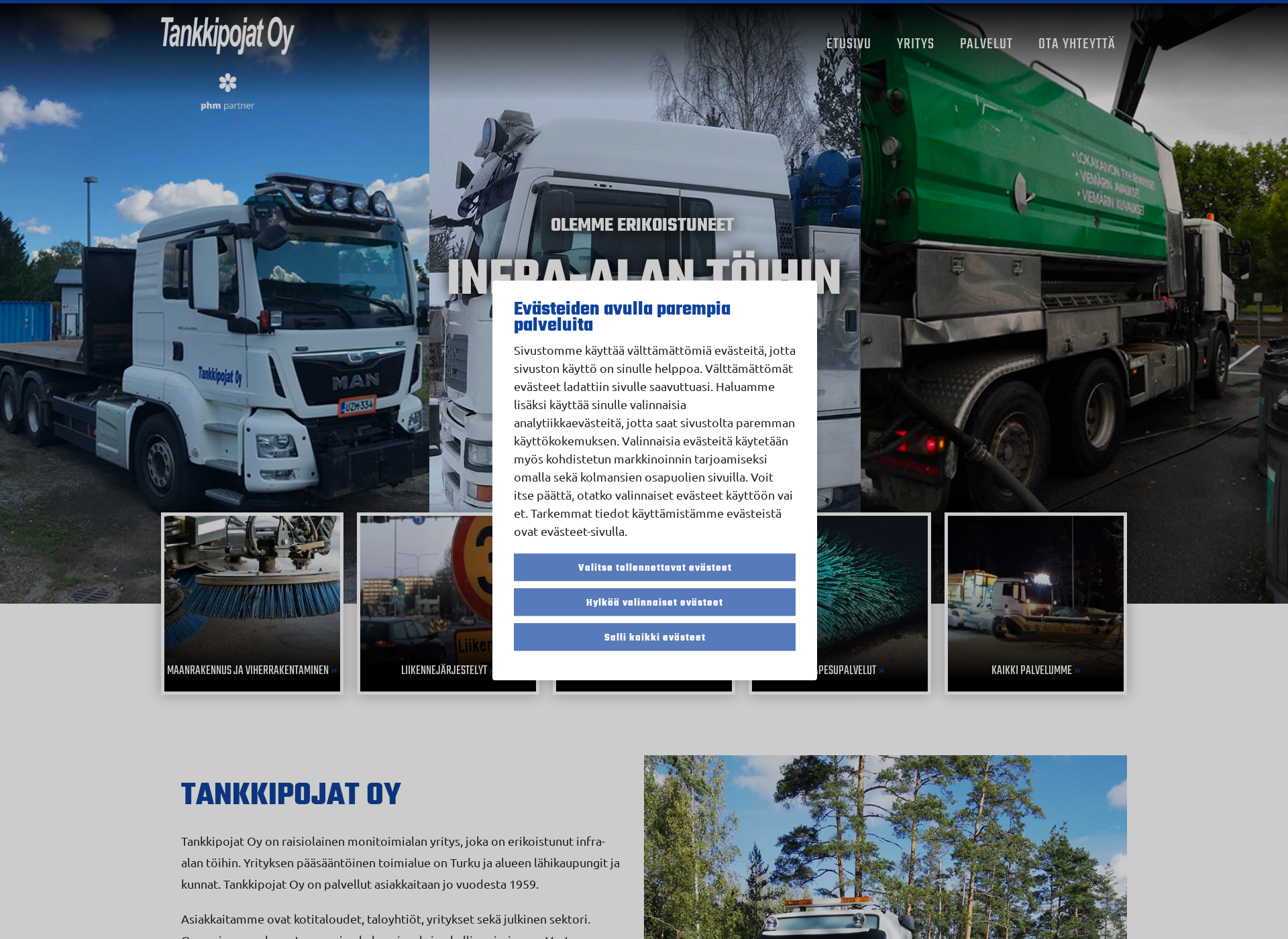 Screenshot for tankkipojat.fi