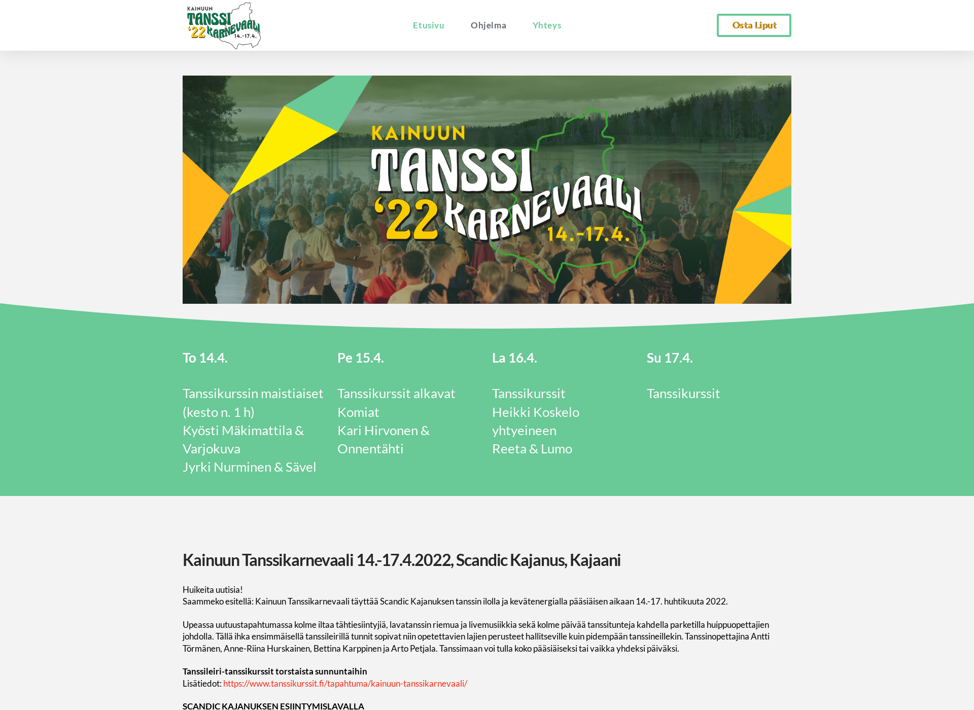 Screenshot for tanssikarnevaali.fi