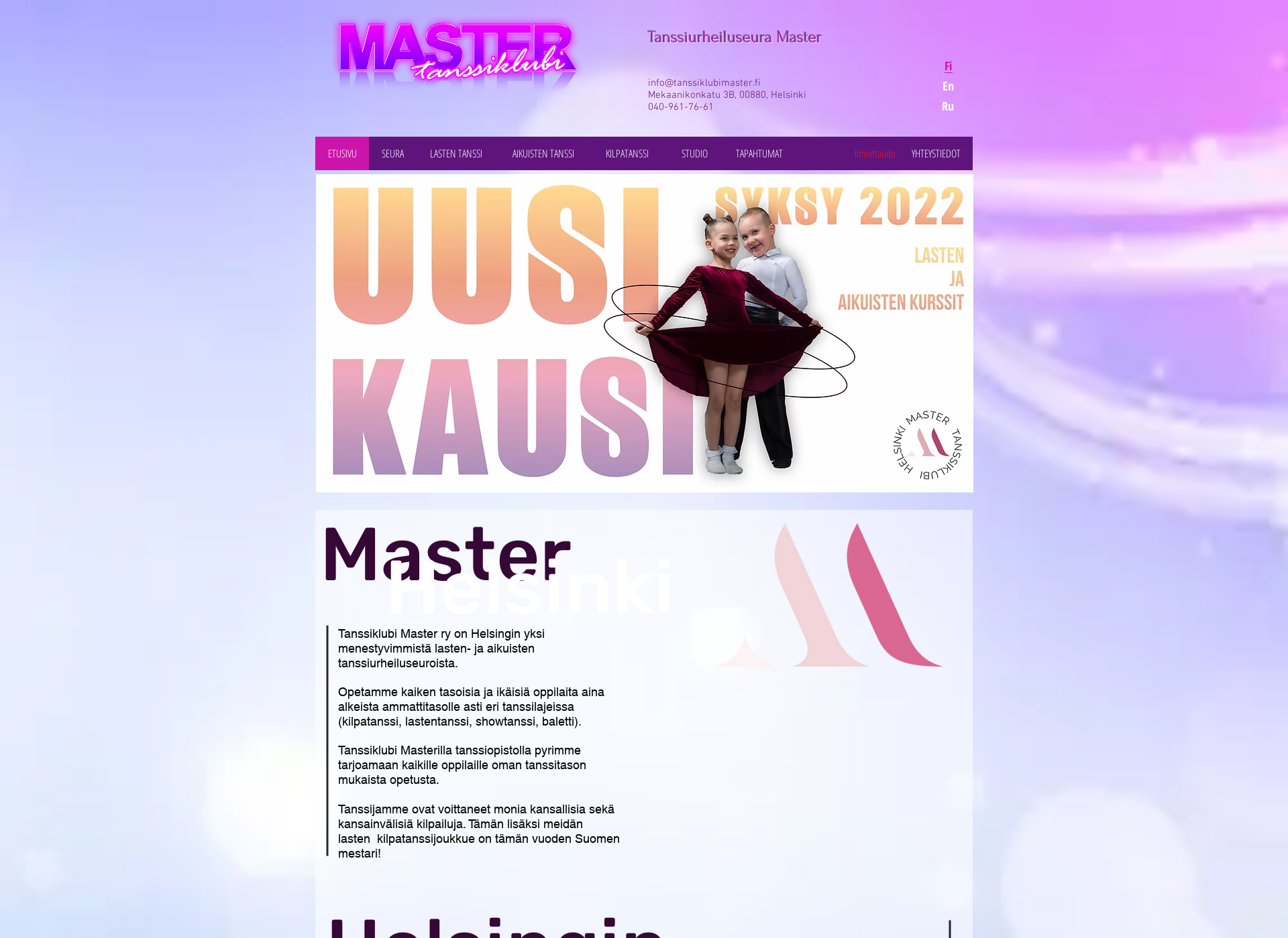 Screenshot for tanssiklubimaster.fi