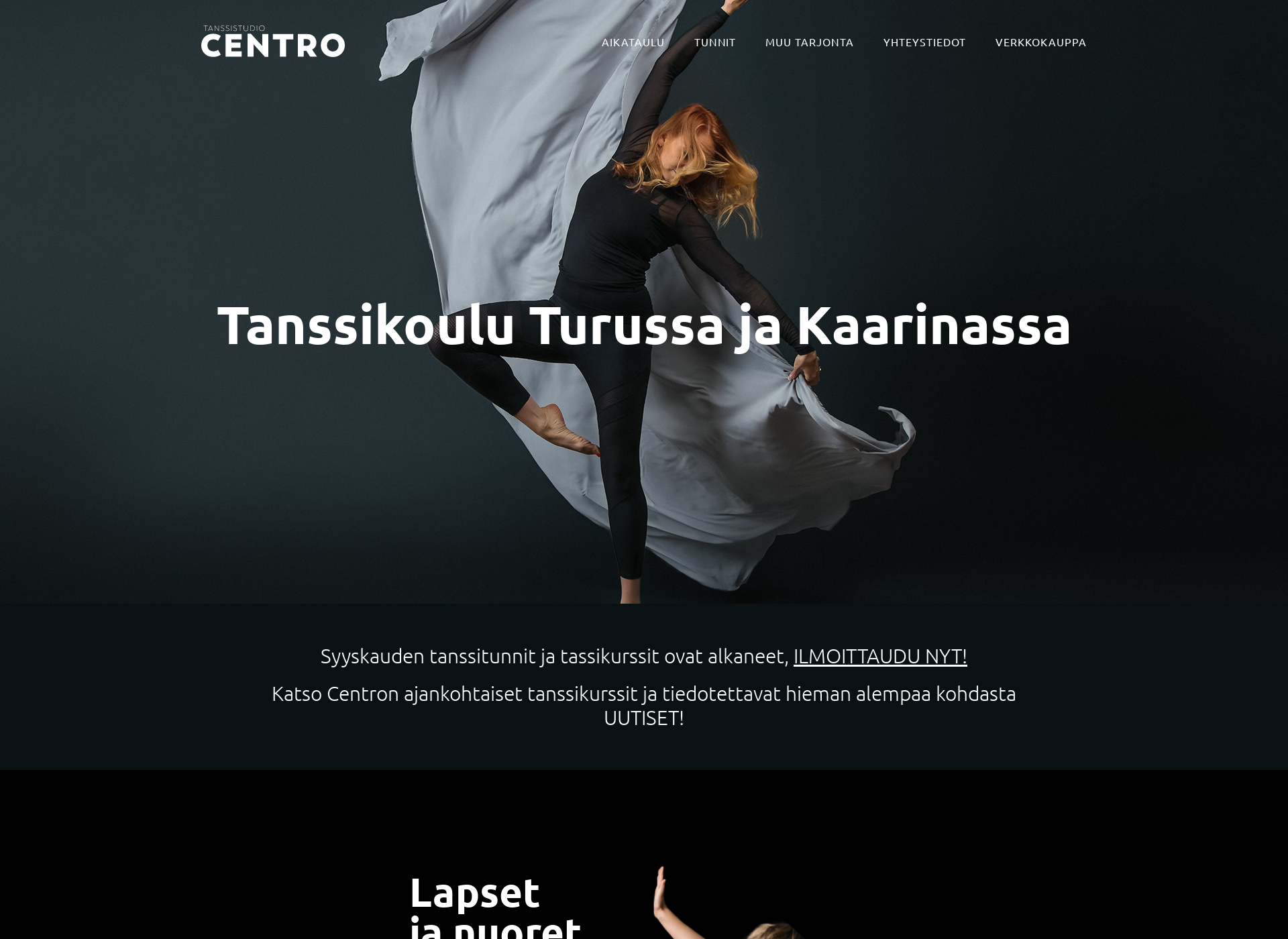 Skärmdump för tanssikouluturku.fi