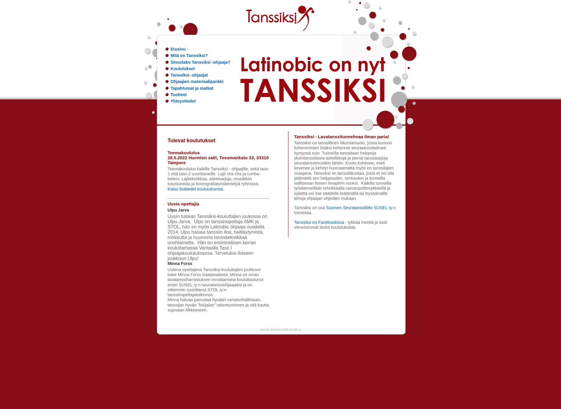 Screenshot for tanssiksi.fi