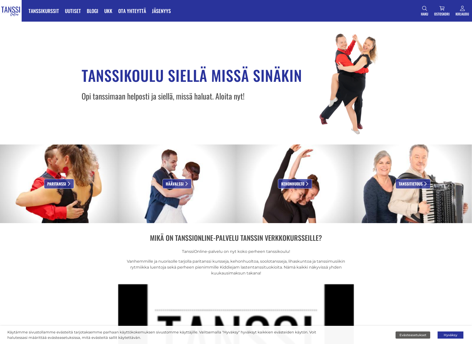 Screenshot for tanssionline.fi