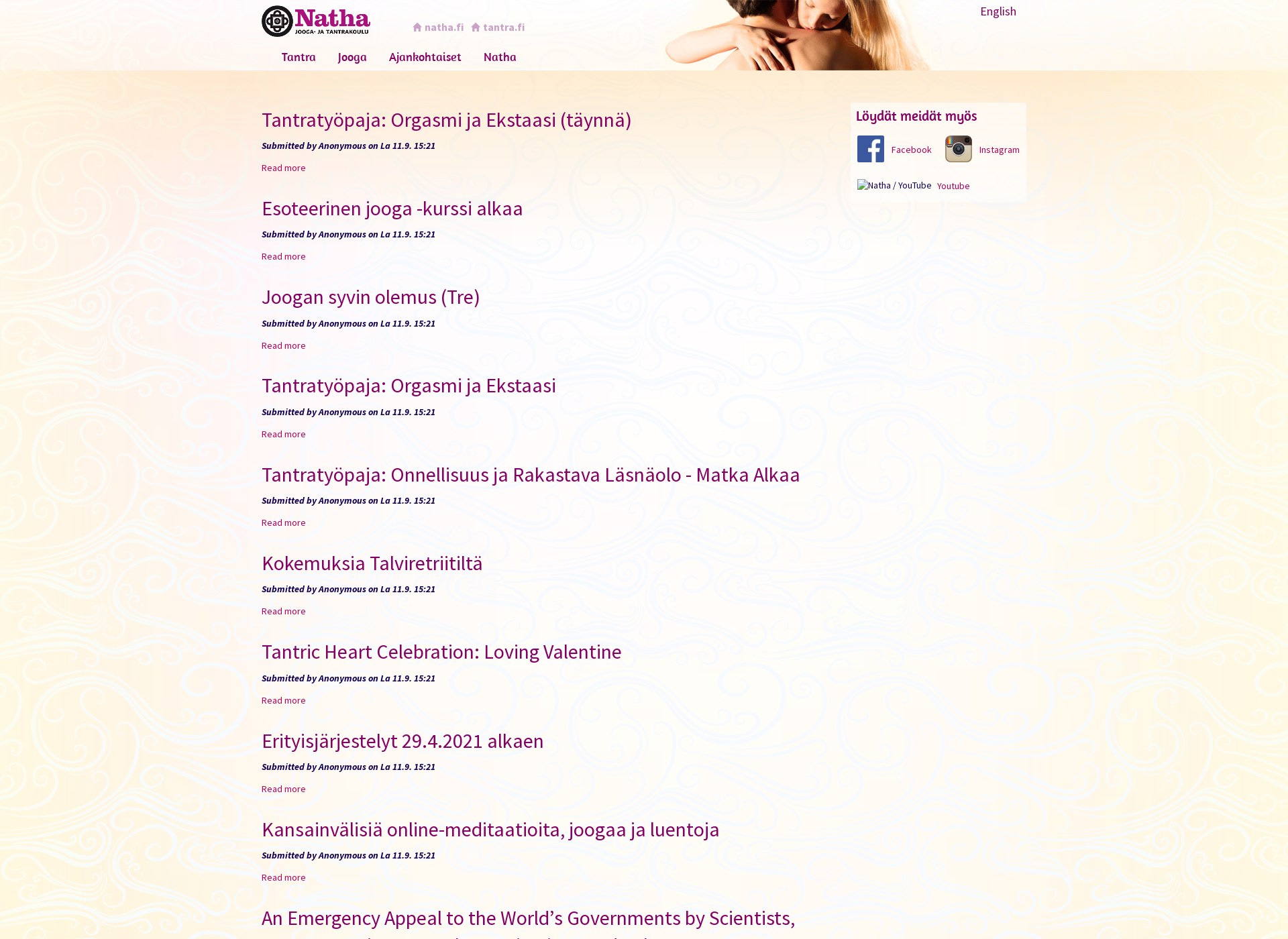 Screenshot for tantra.fi
