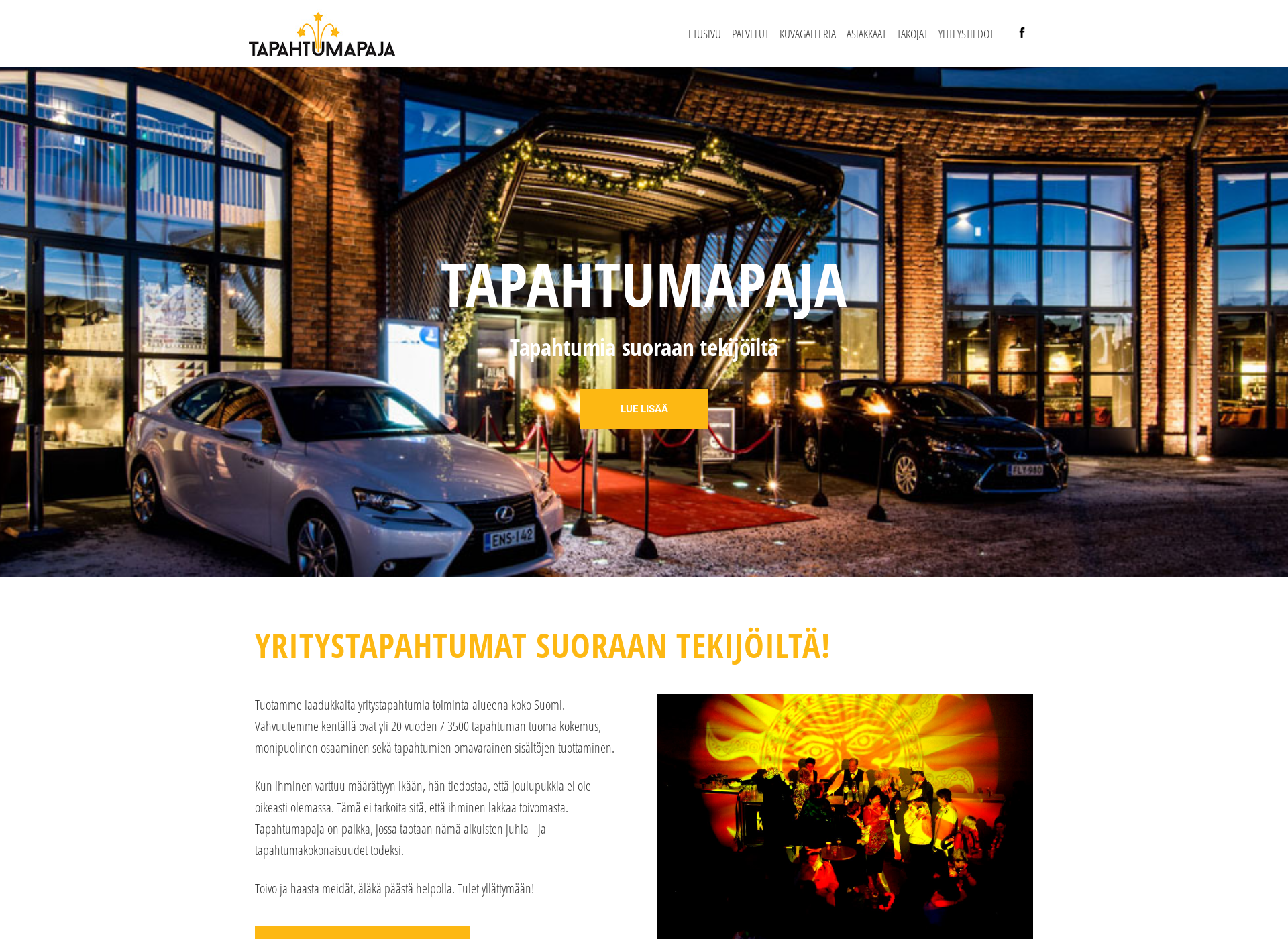 Screenshot for tapahtumapaja.fi