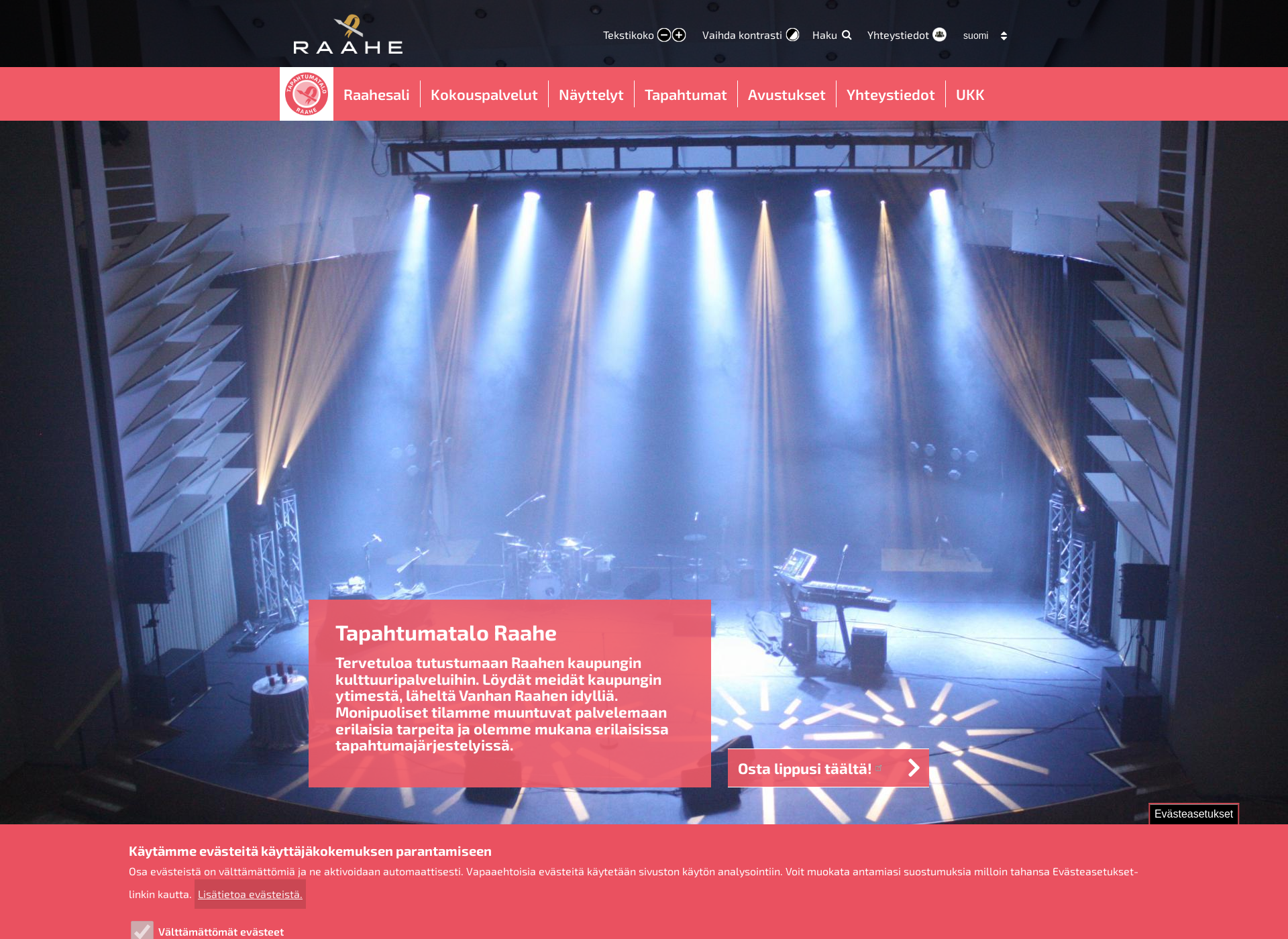 Screenshot for tapahtumataloraahe.fi