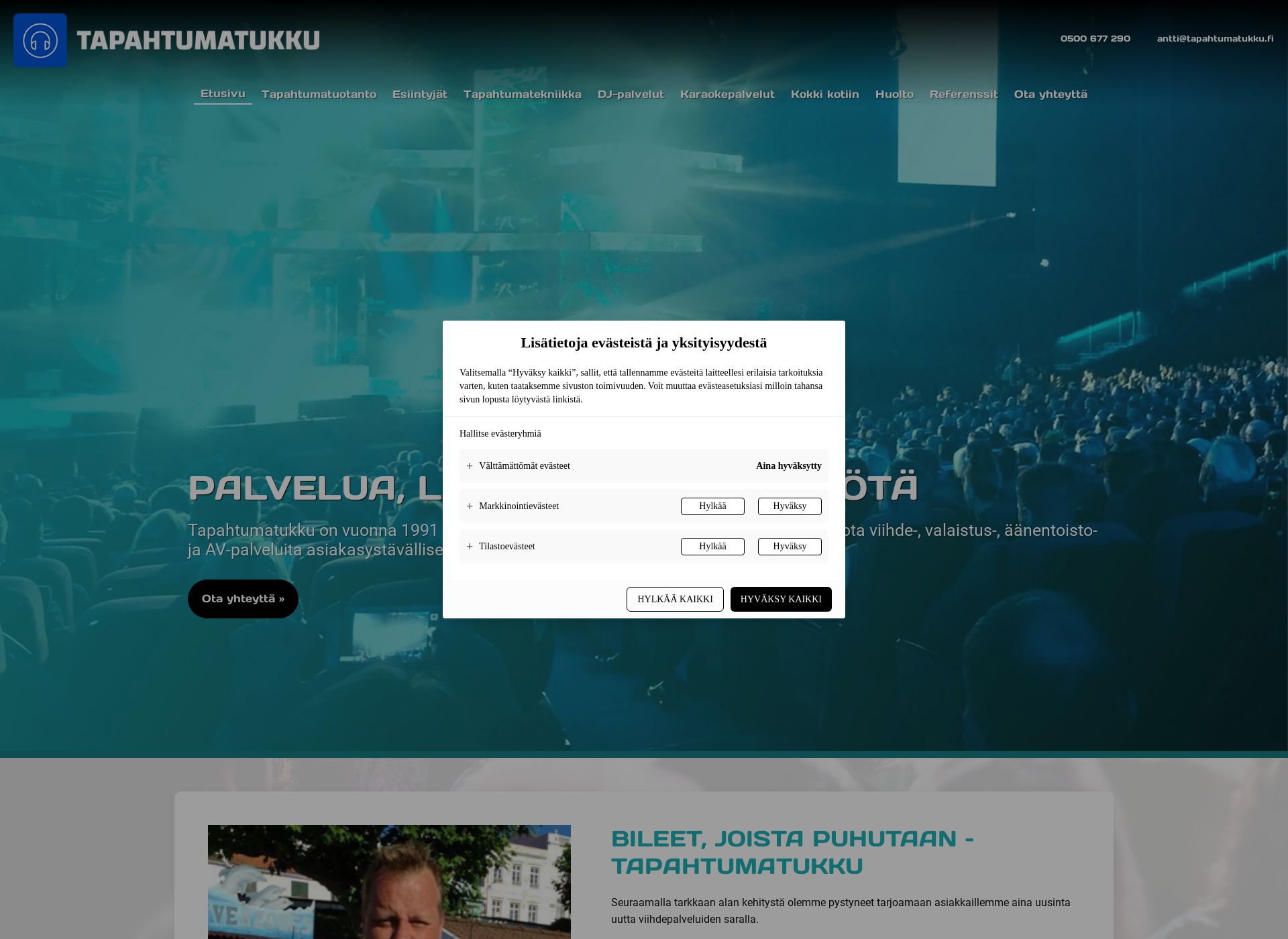 Screenshot for tapahtumatukku.fi