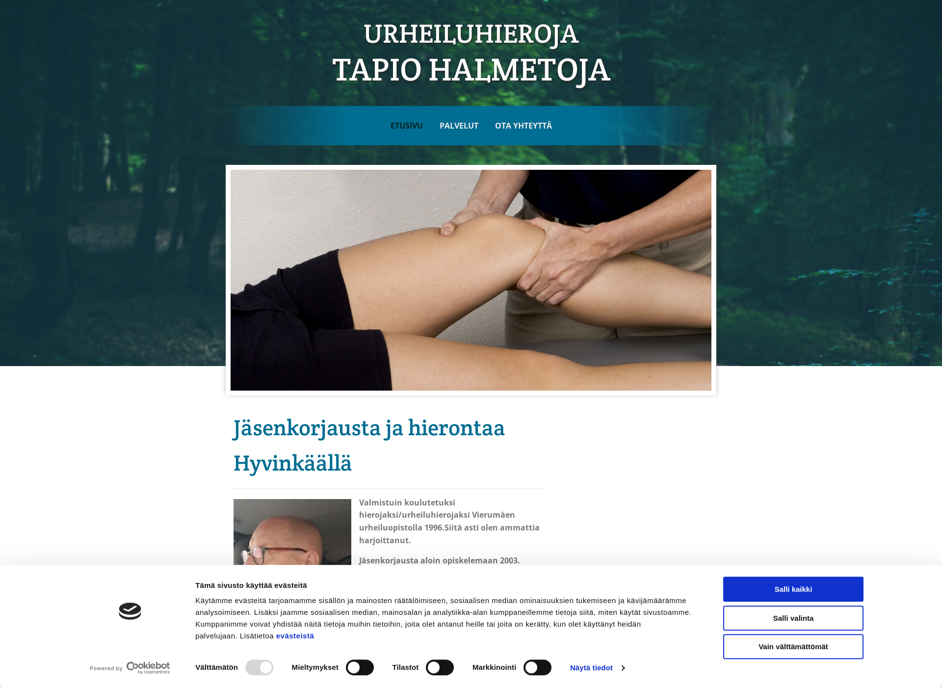 Skärmdump för tapiohalmetoja.fi