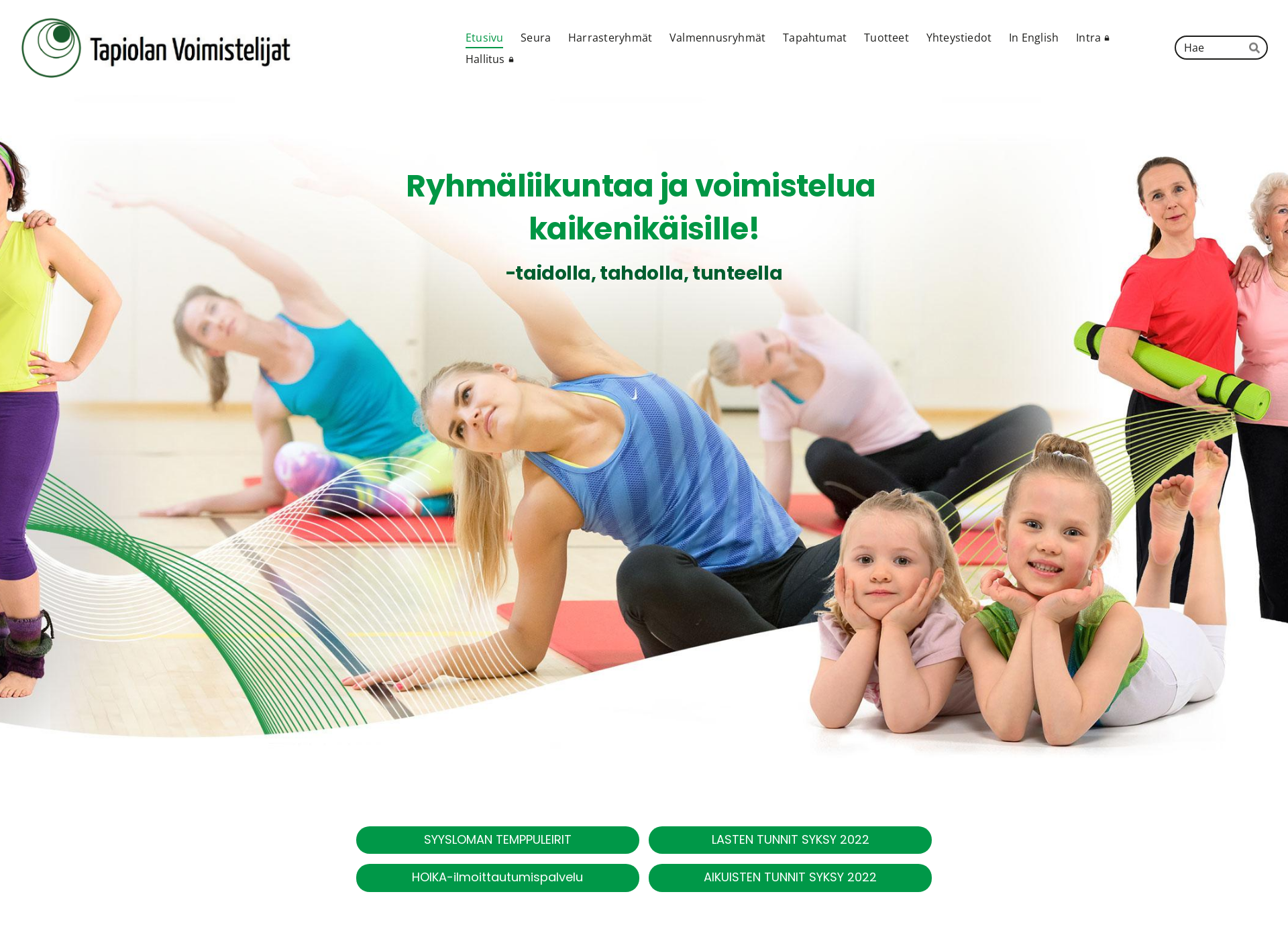 Screenshot for tapiolanvoimistelijat.fi