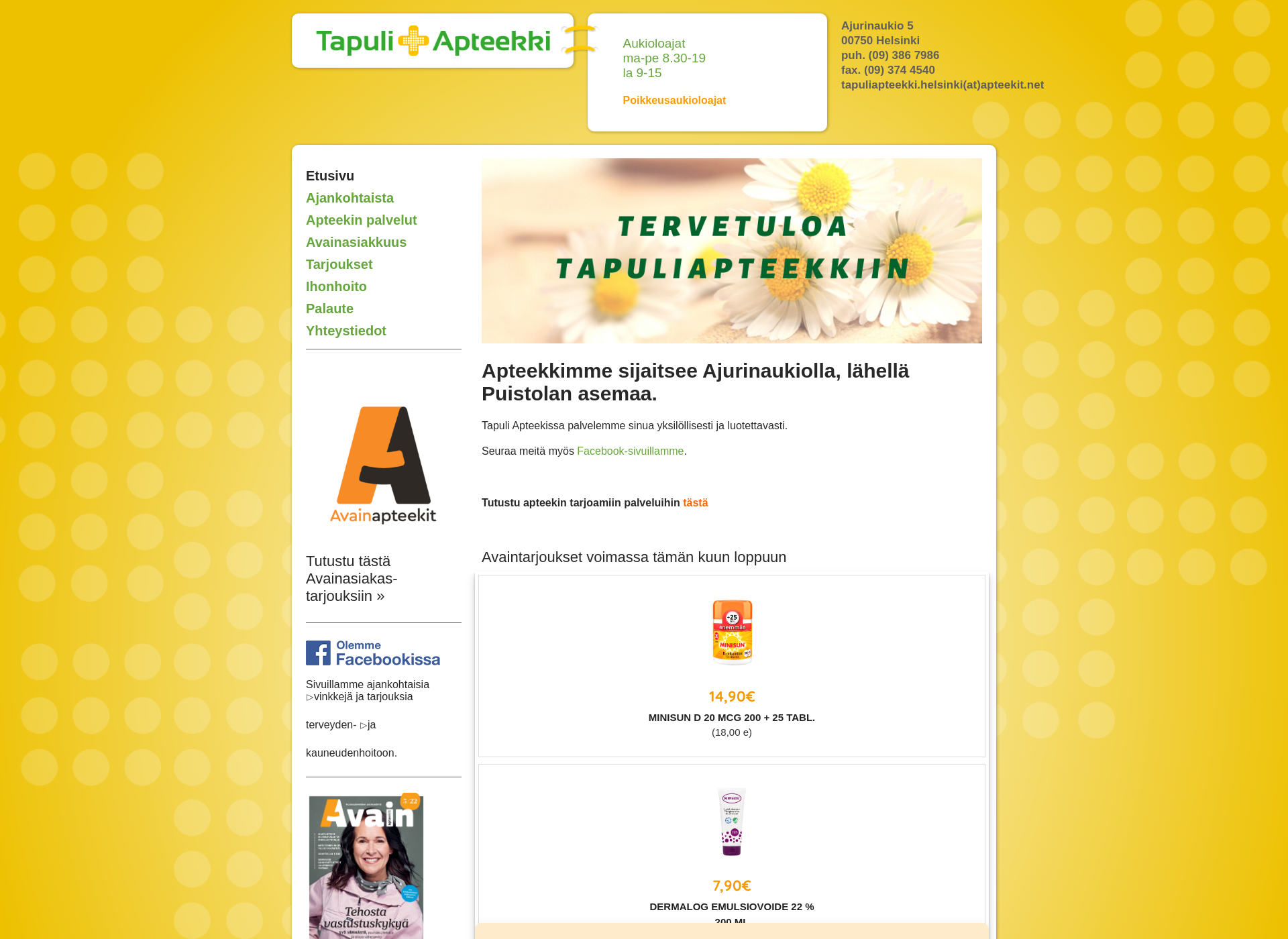 Skärmdump för tapuliapteekki.fi