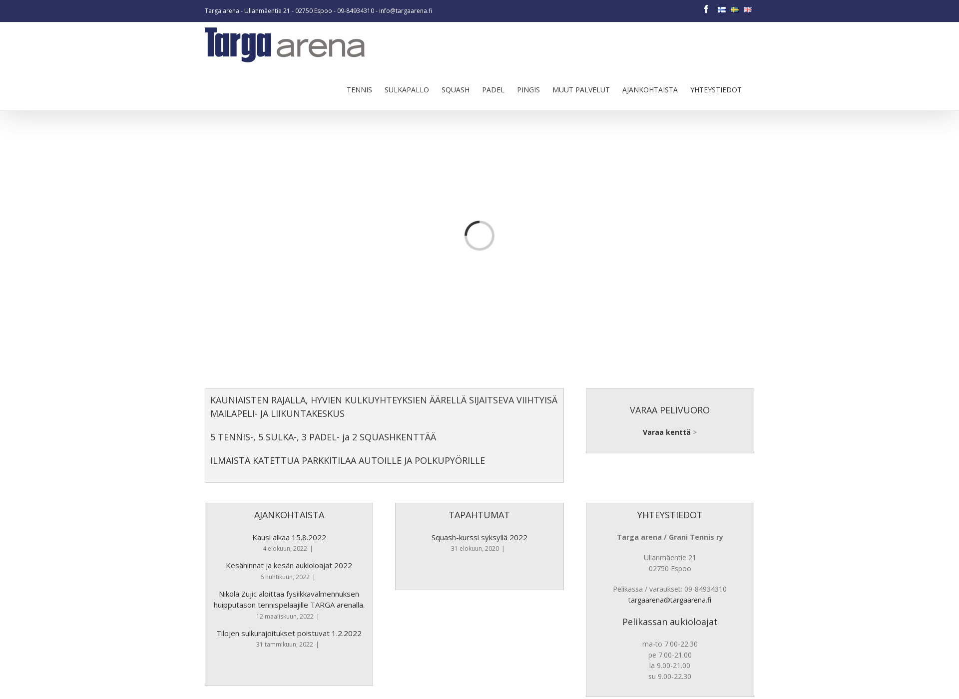 Screenshot for targaarena.fi