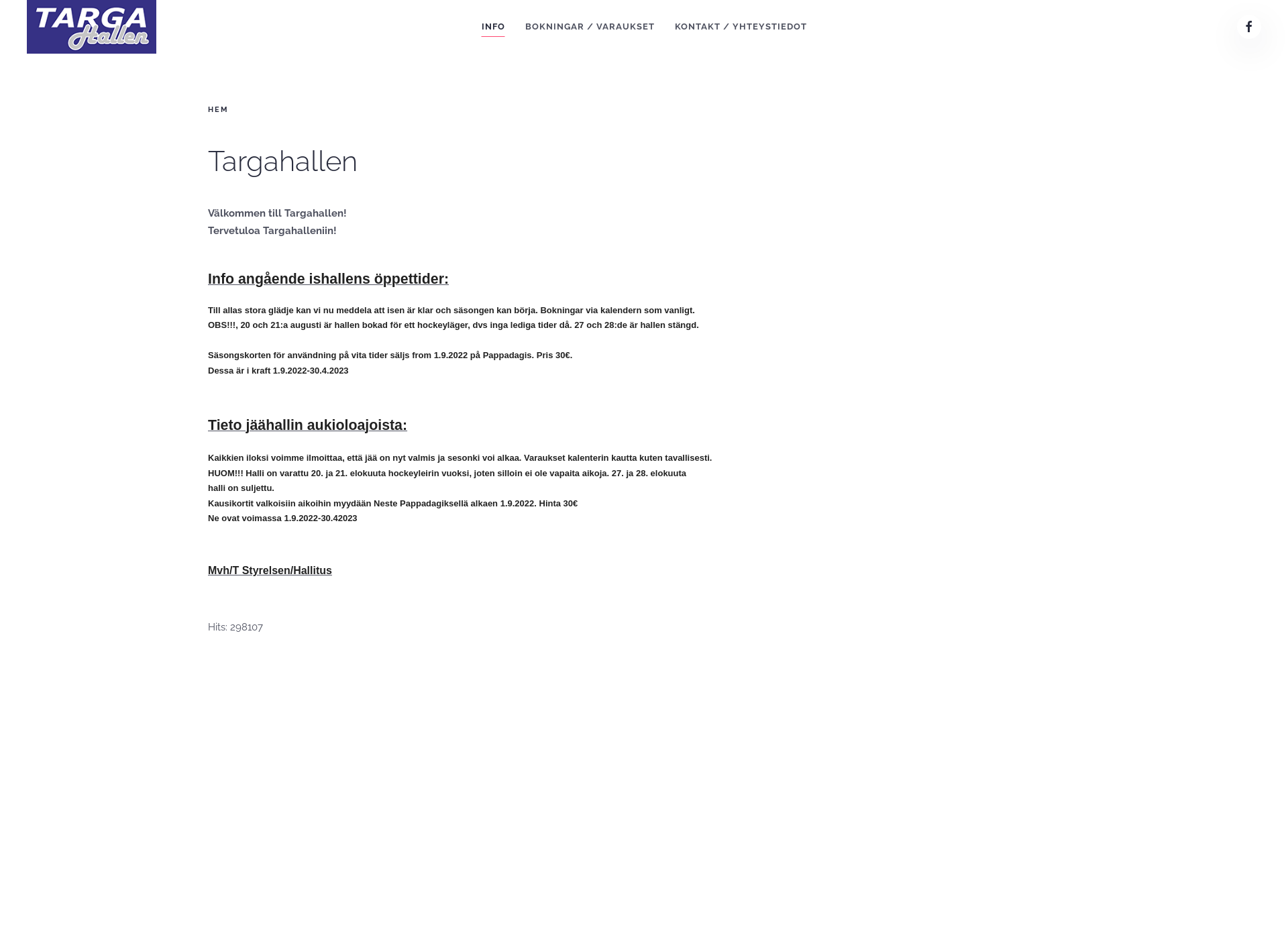 Screenshot for targahallen.fi