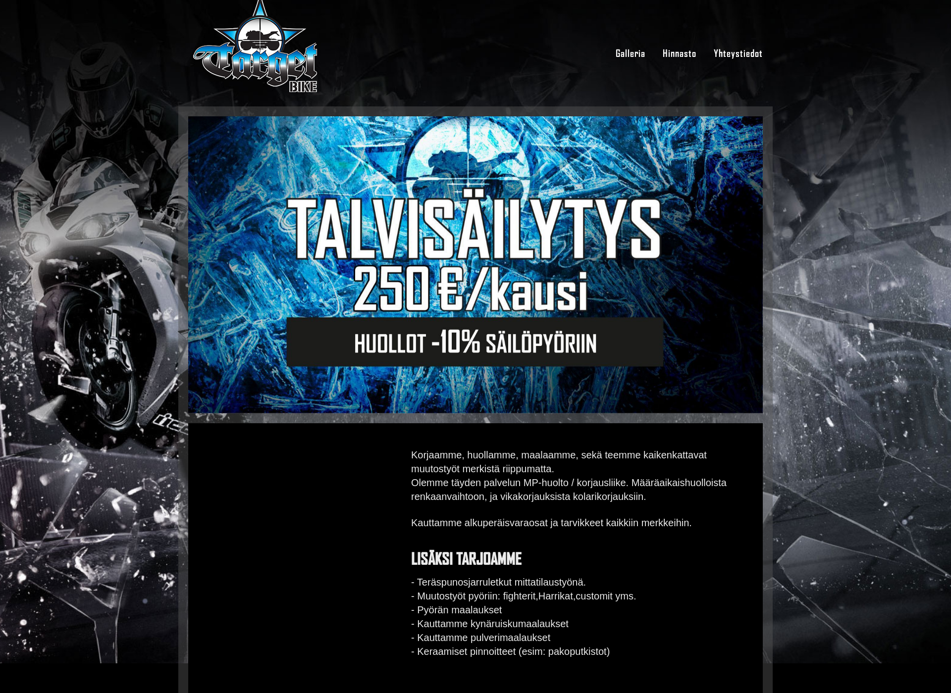 Skärmdump för targetbike.fi