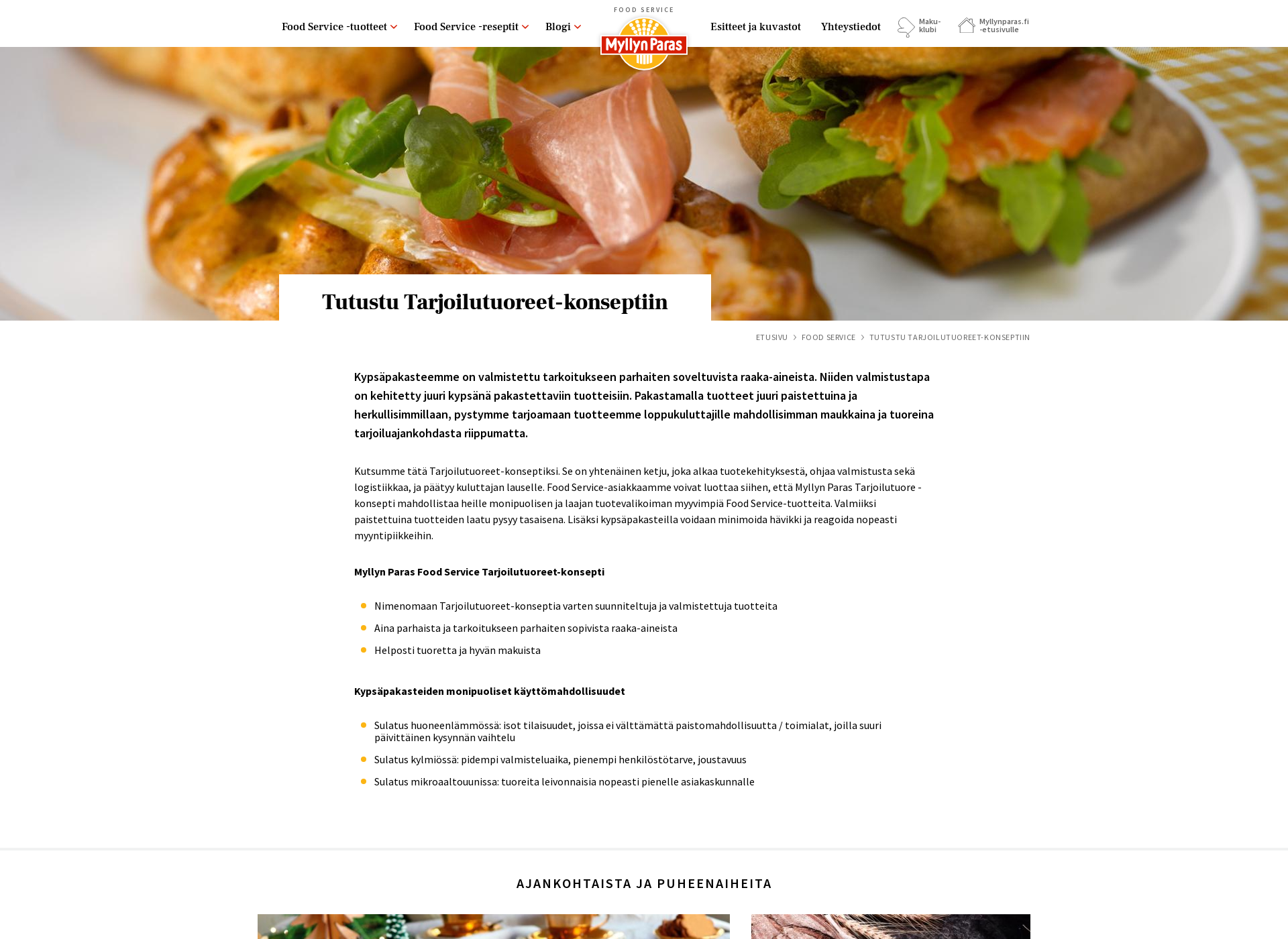 Screenshot for tarjoilutuoreet.fi