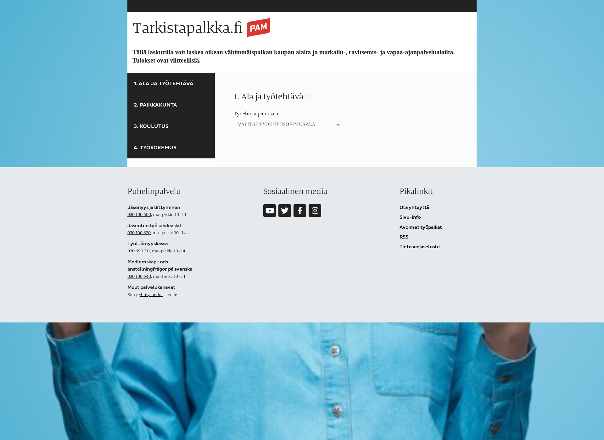 Skärmdump för tarkistapalkka.fi