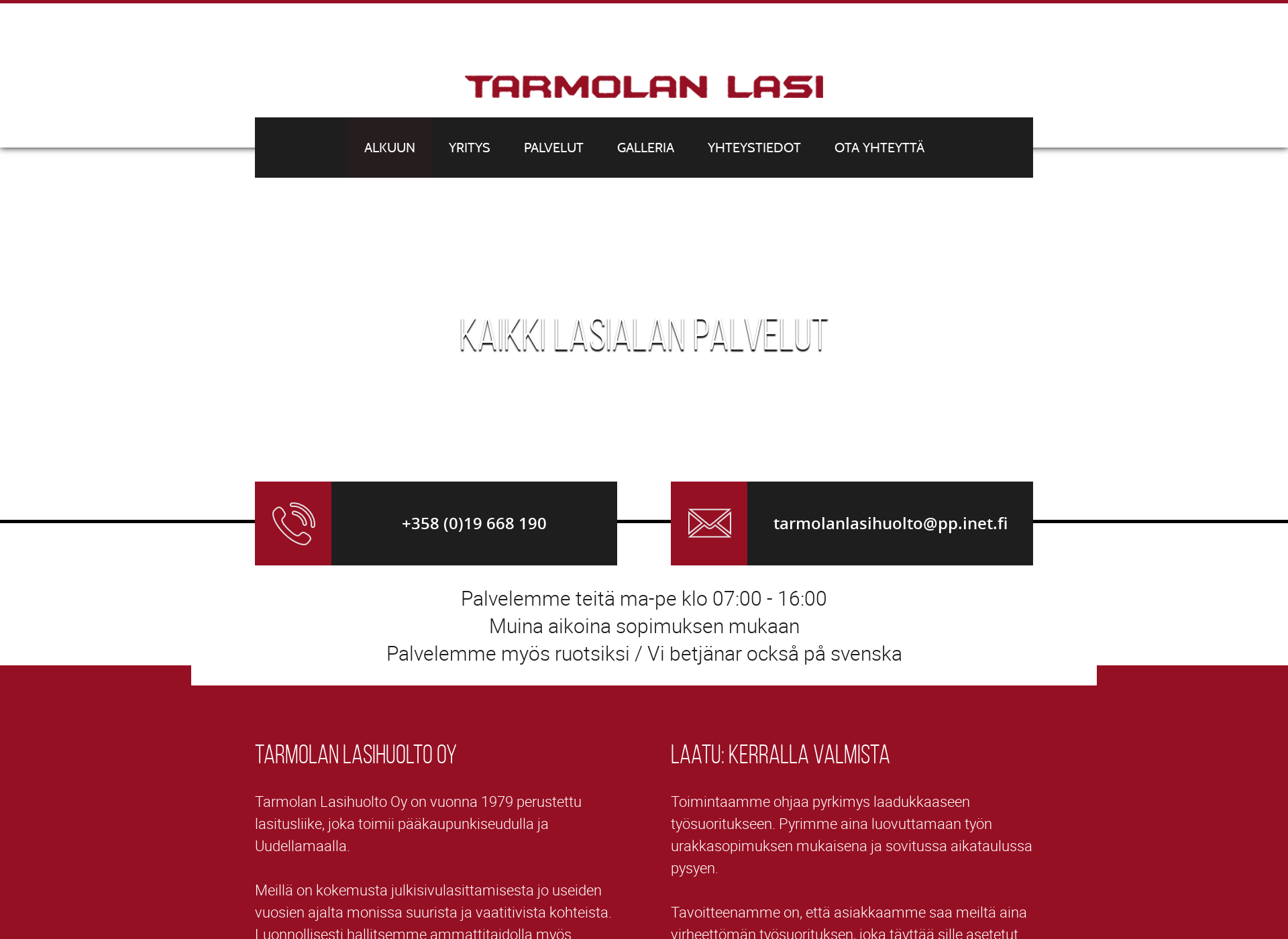 Screenshot for tarmolanlasi.fi