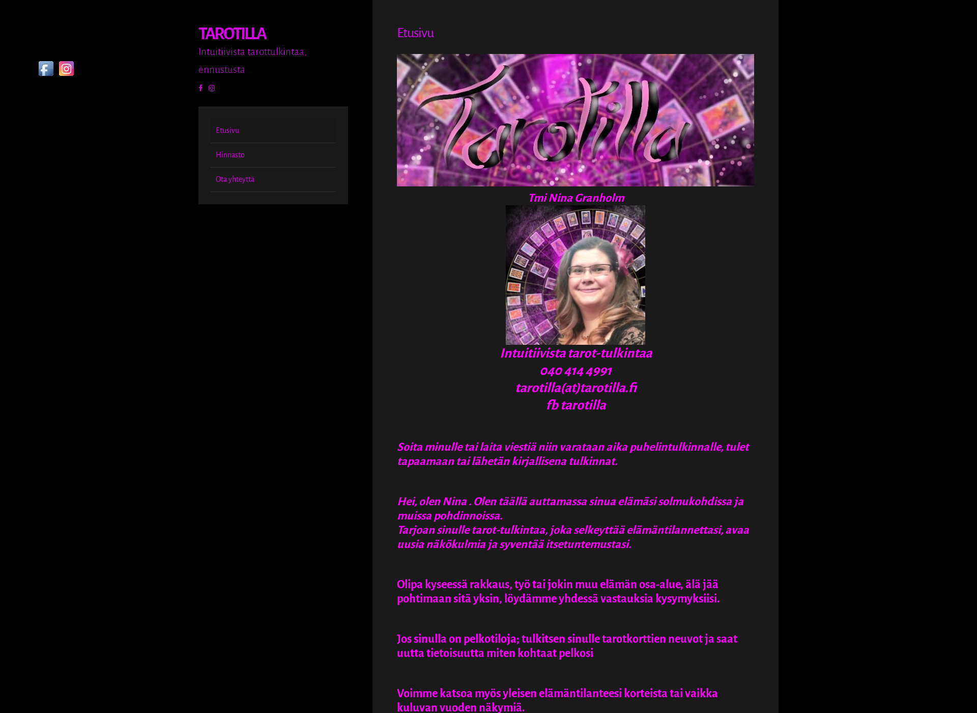 Screenshot for tarotilla.fi