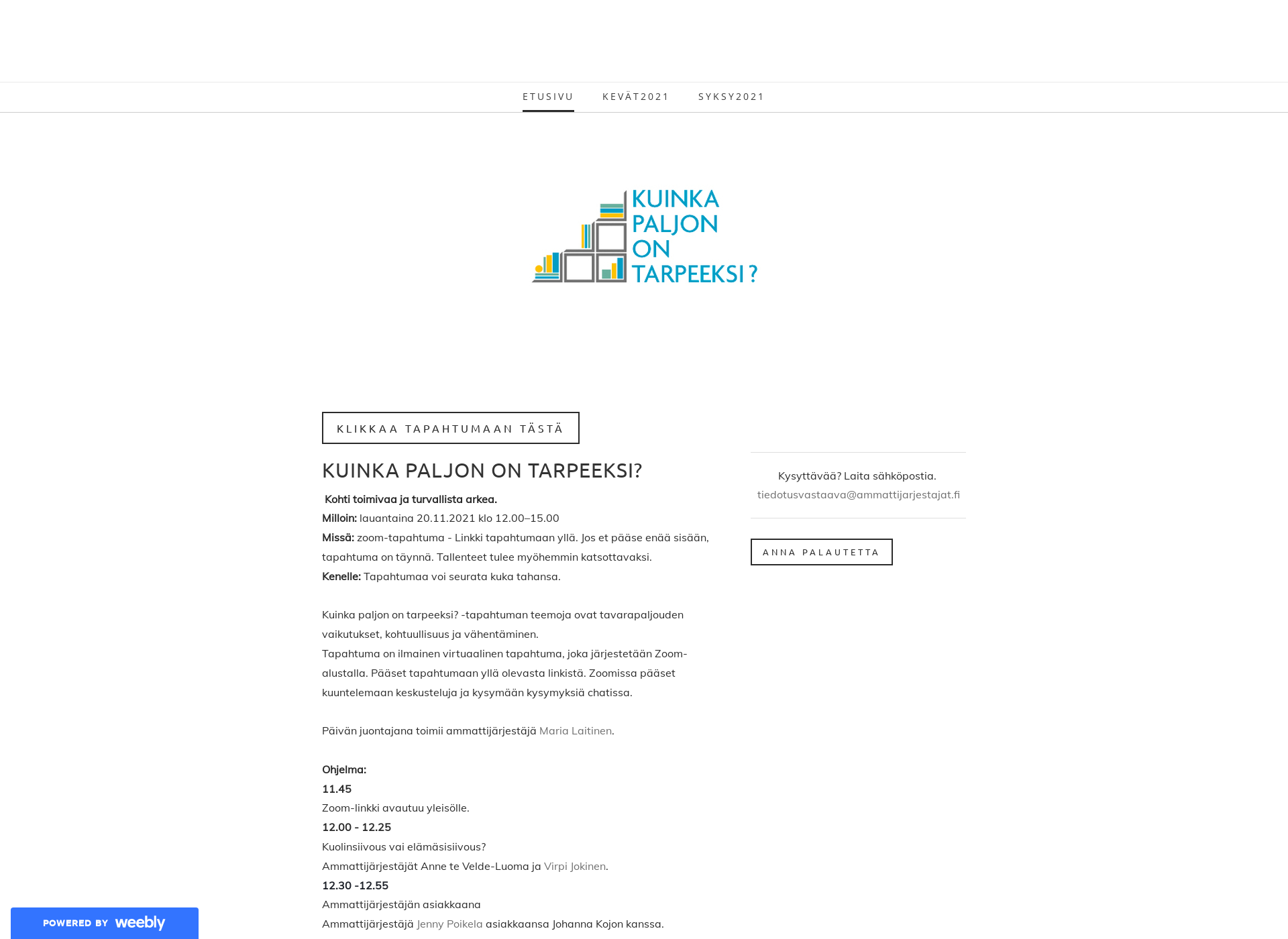 Screenshot for tarpeeksi.fi