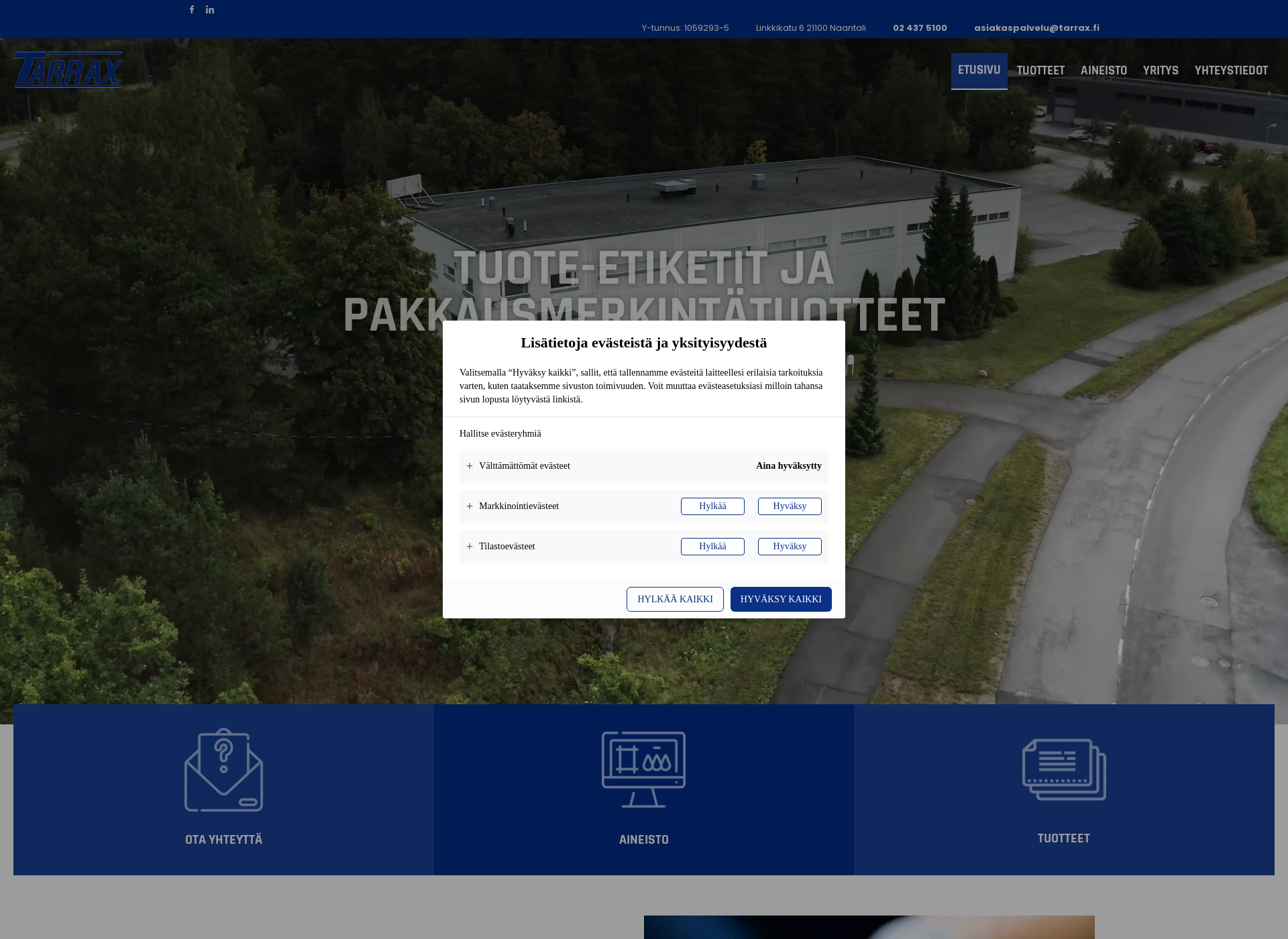 Screenshot for tarrax.fi