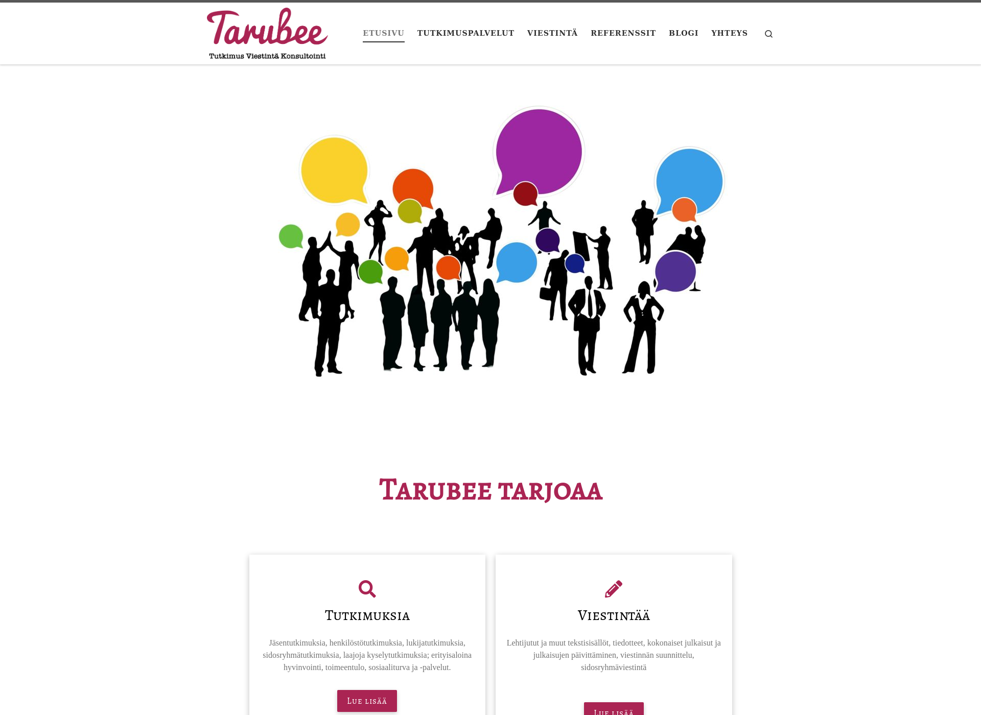 Skärmdump för tarubee.fi