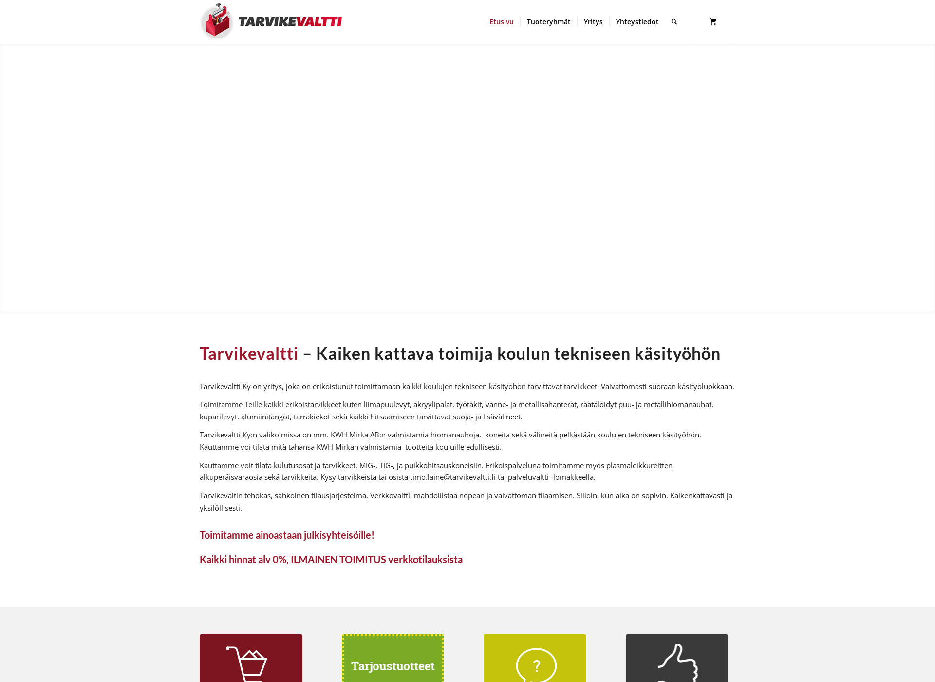 Screenshot for tarvikevaltti.fi